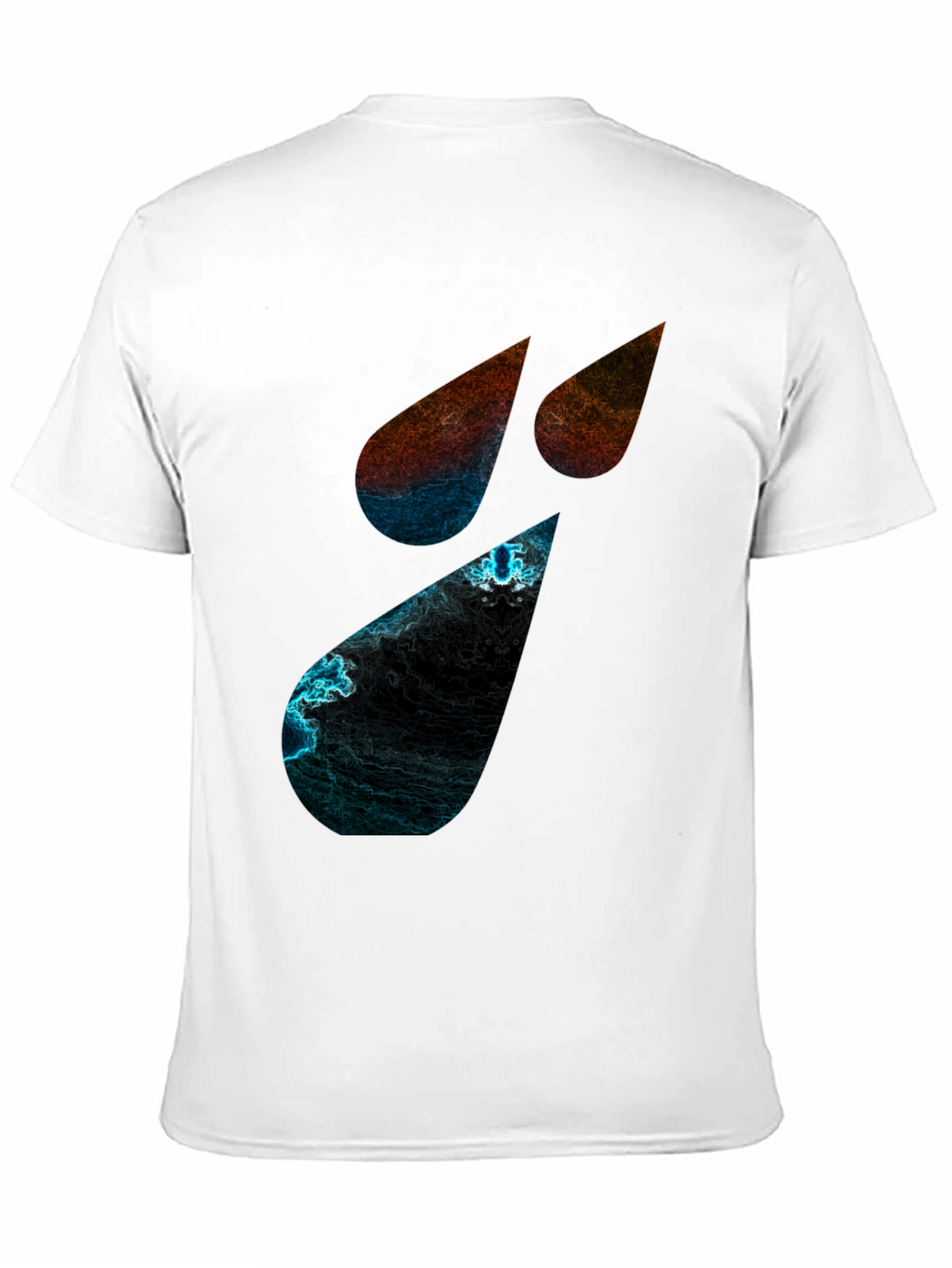 Camiseta Negra con Diseño Abstracto de Lágrimas