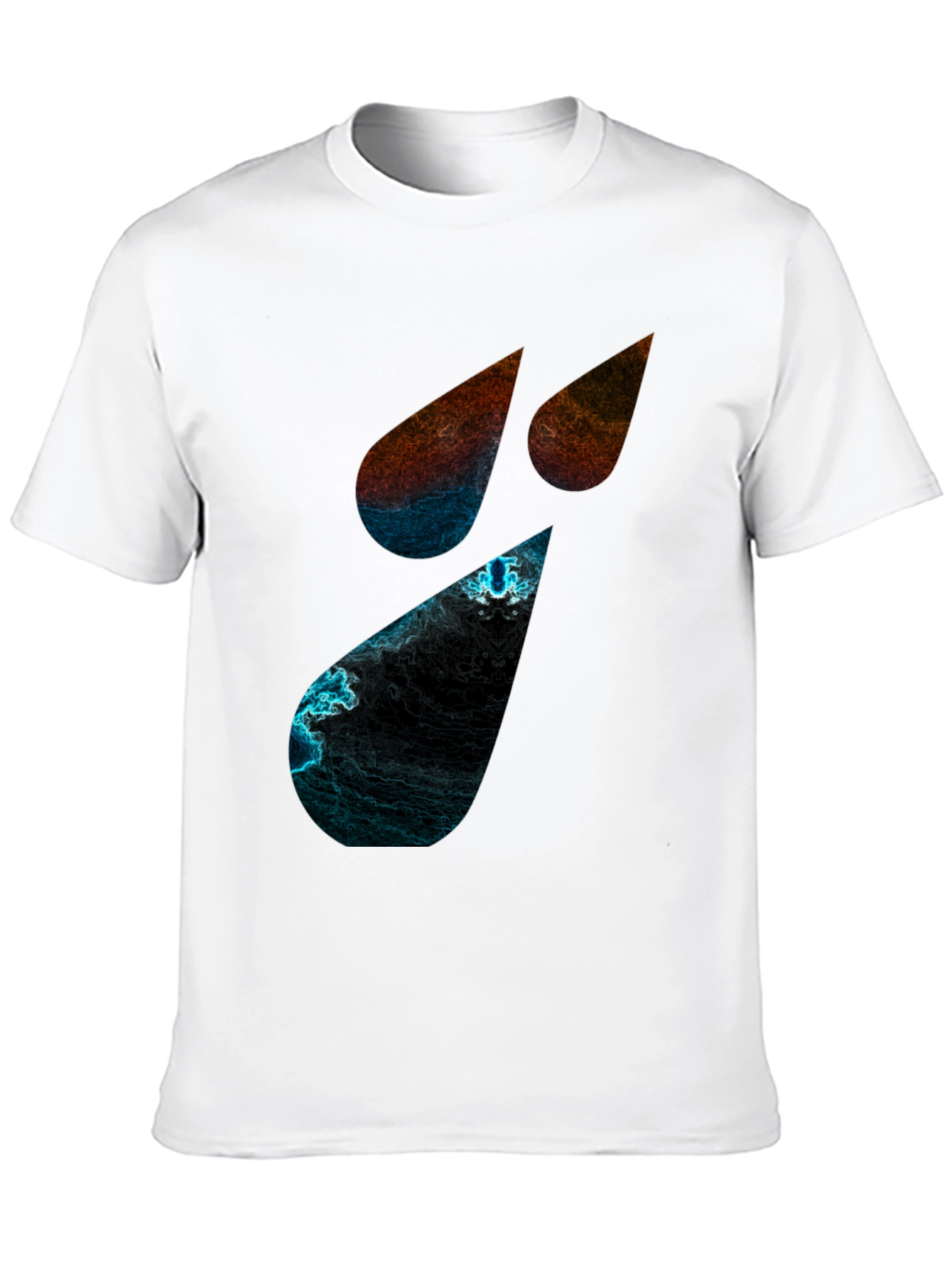 Camiseta Negra con Diseño Abstracto de Lágrimas