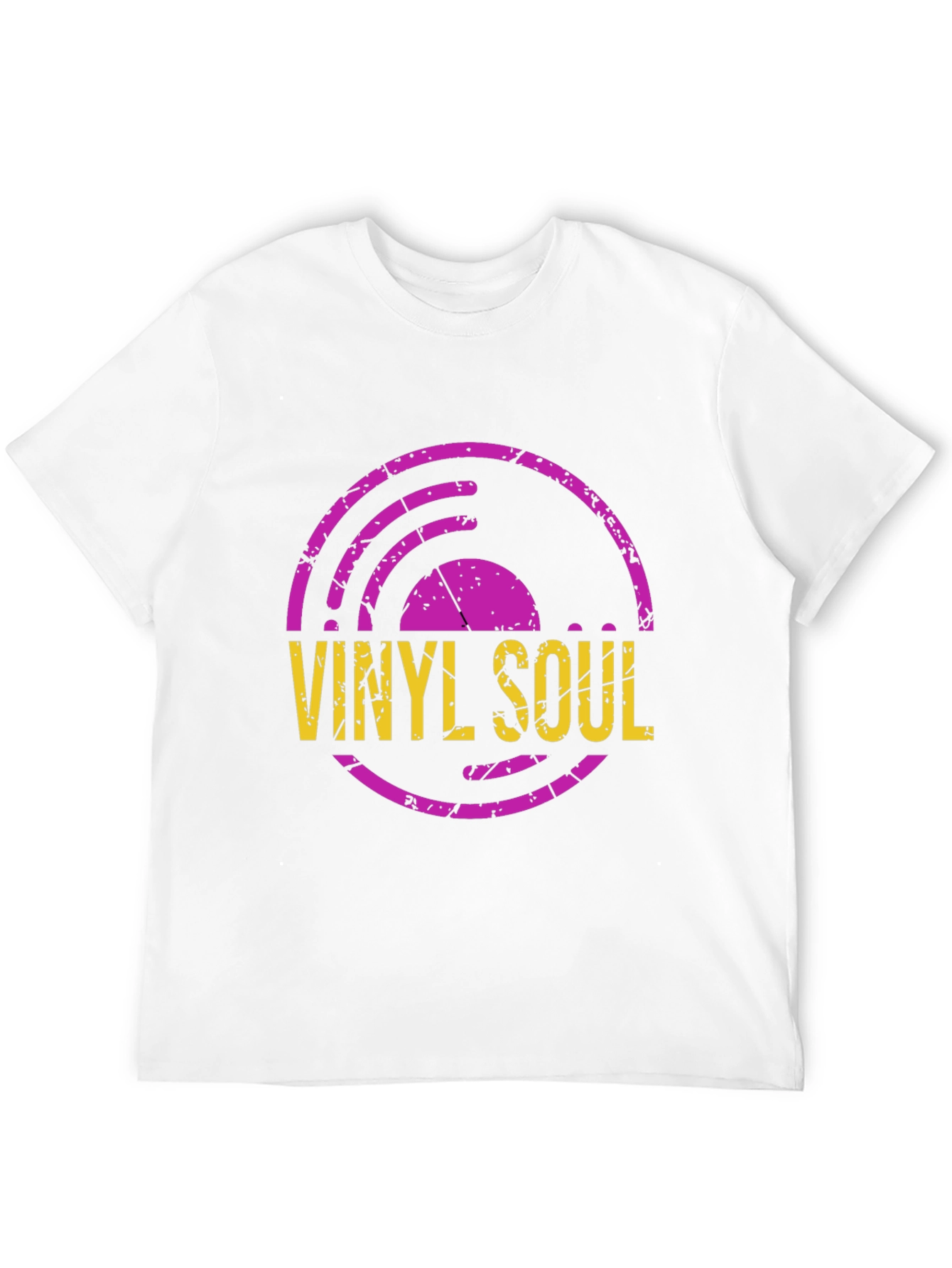 Camiseta Negra con Diseño de Vinilo Soul