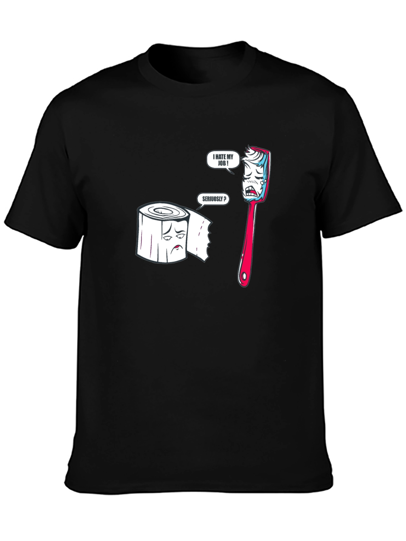 Camiseta Negra con Diseño Divertido