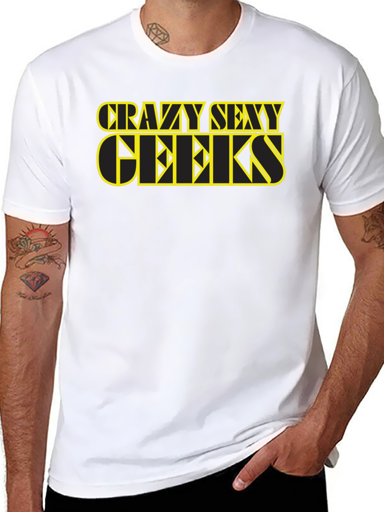 Camiseta Negra Crazy Sexy Geeks - Estilo Único
