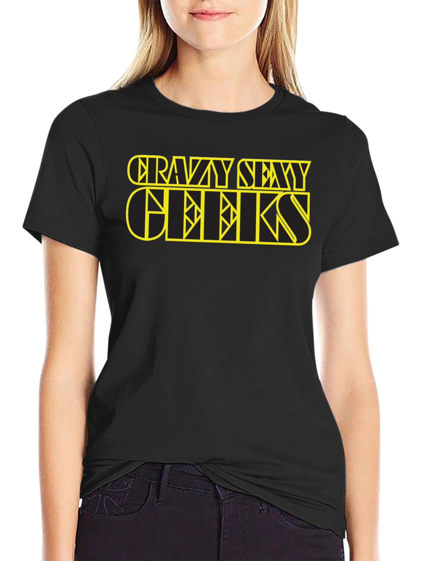 Camiseta Negra Crazy Sexy Geeks - Estilo Único