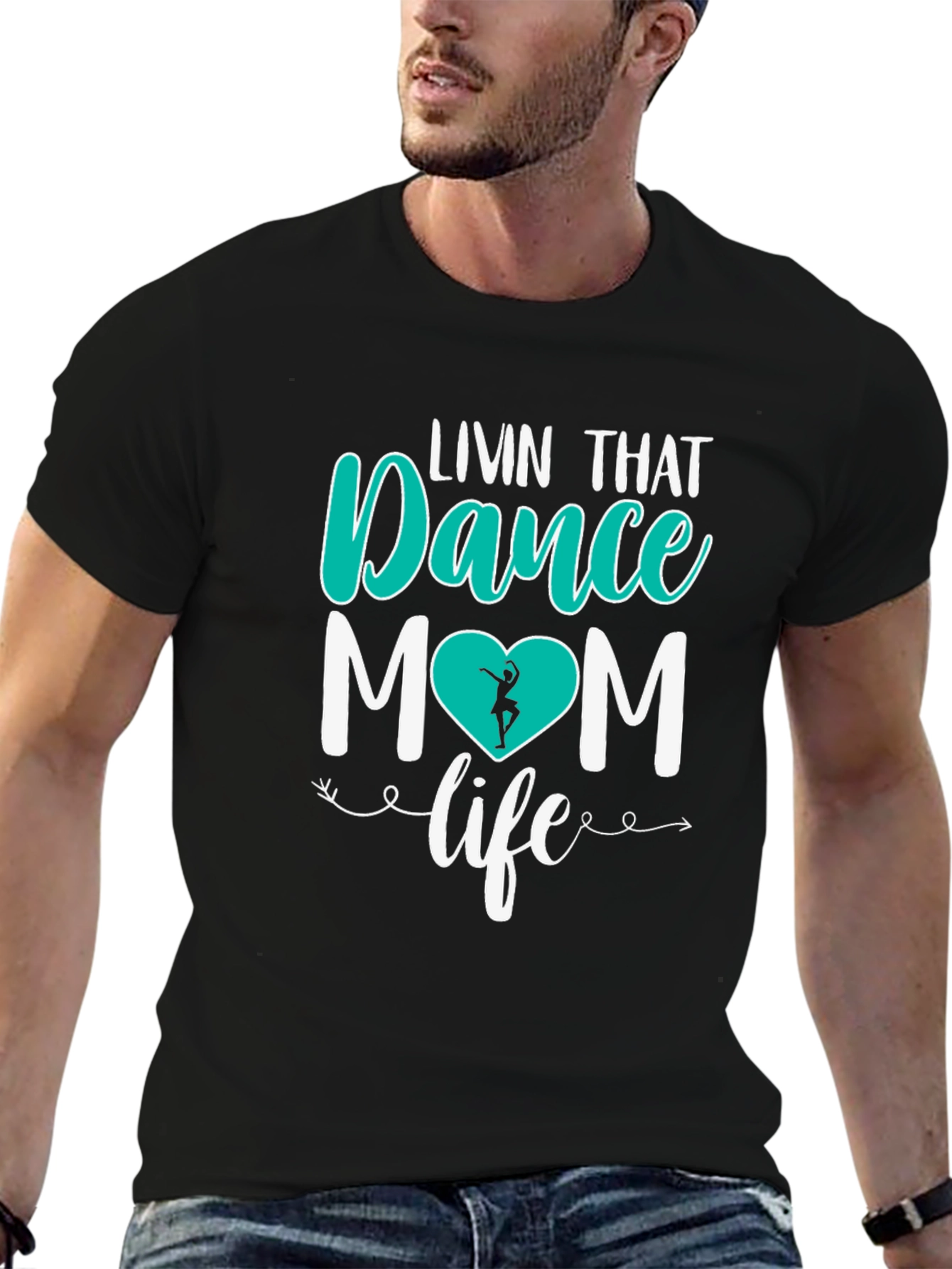 Camiseta Negra Dance Mom Life para Hombre