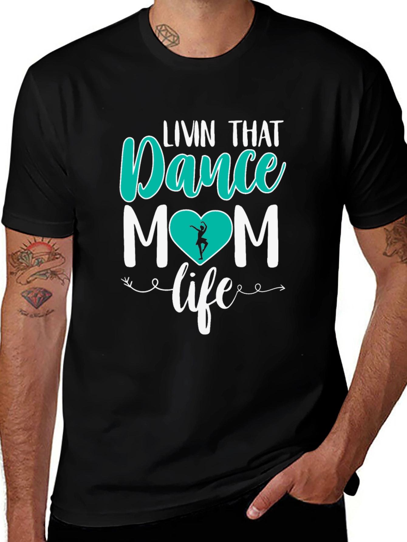 Camiseta Negra Dance Mom Life para Hombre