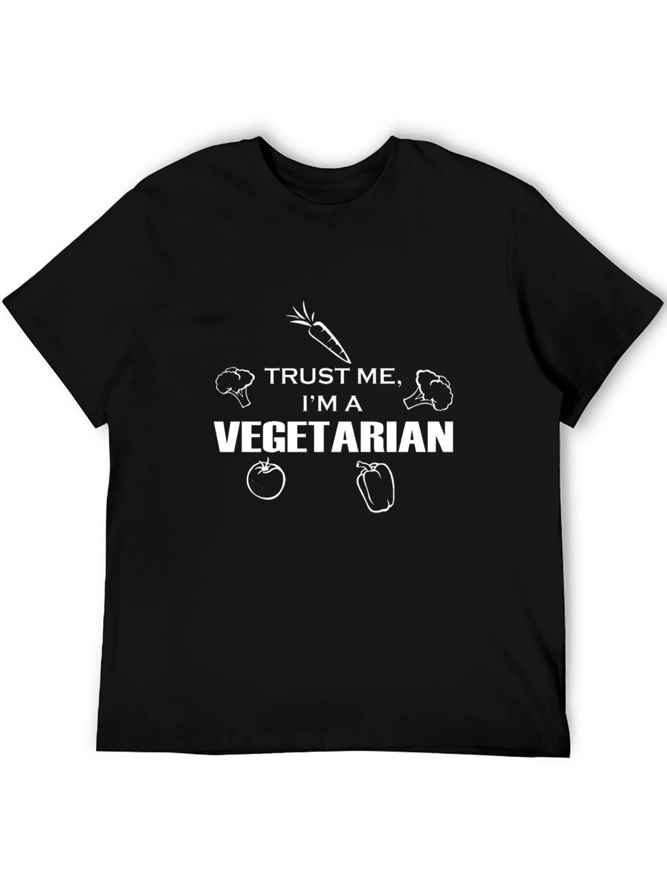 Camiseta Negra Vegetariana: Confía en Mí