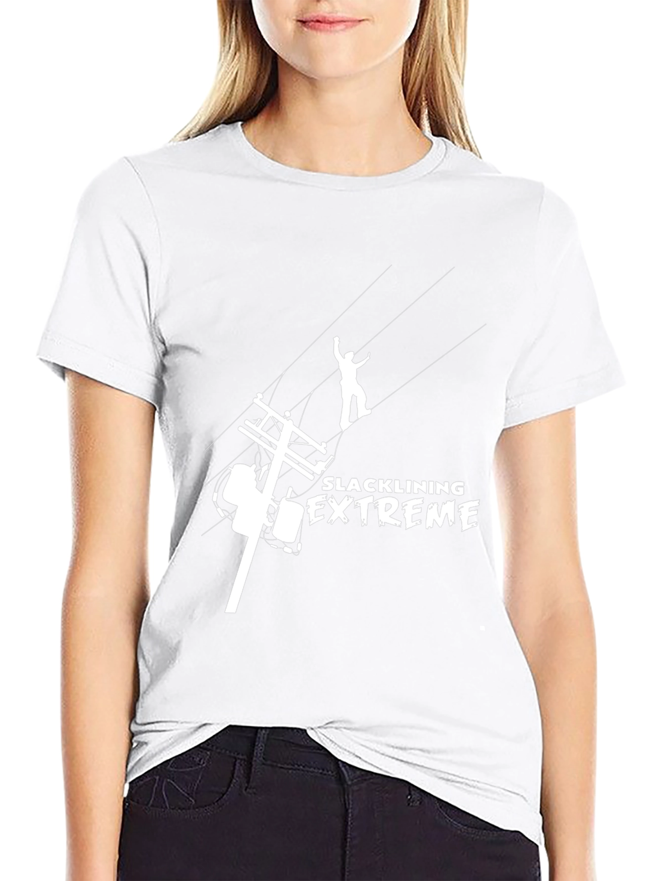 Camiseta Negra Slacklining Extreme para Aventureros