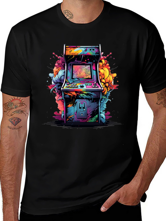 Camiseta Negra Arcade Retro - Estilo Vibrante