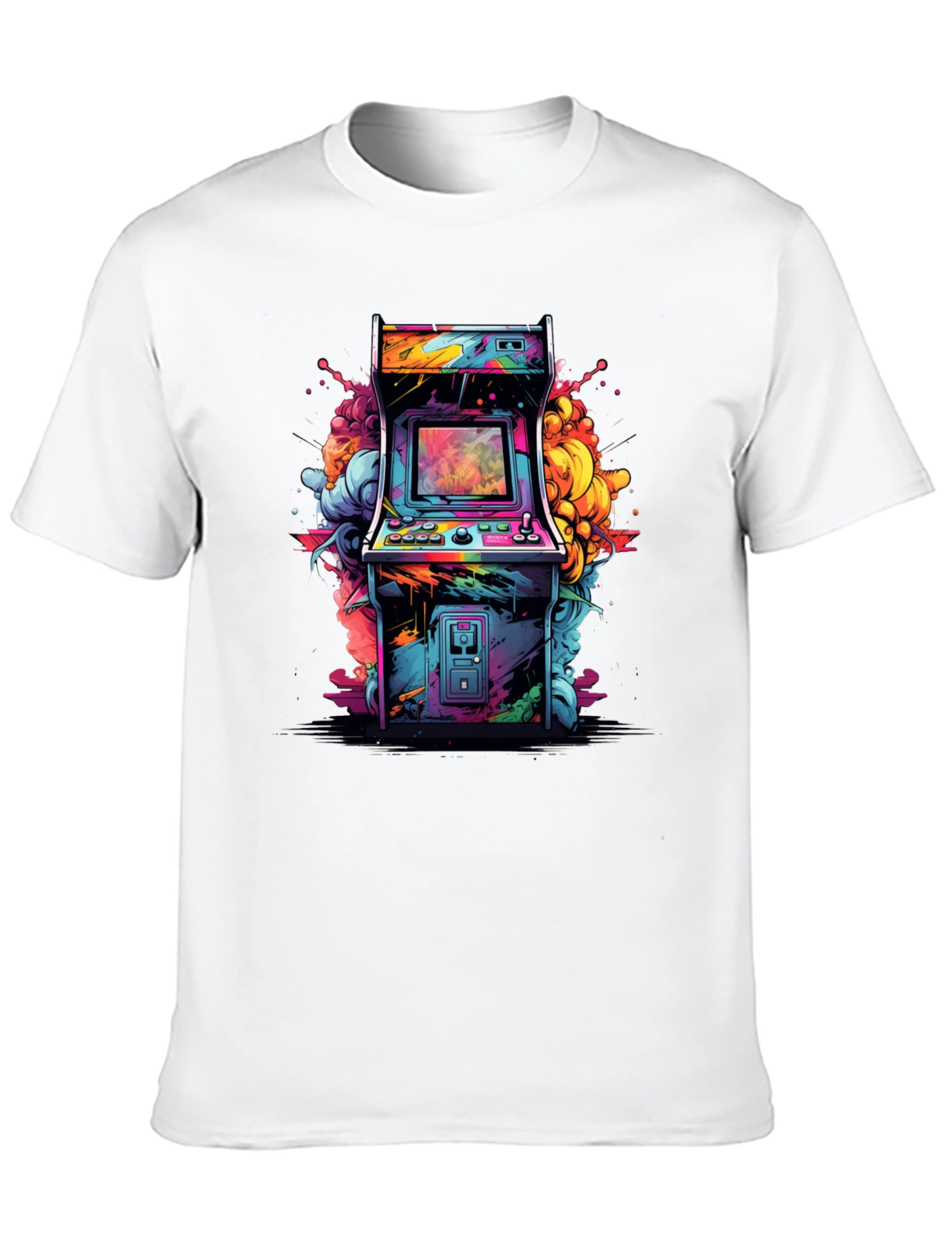 Camiseta Negra Arcade Retro - Estilo Vibrante