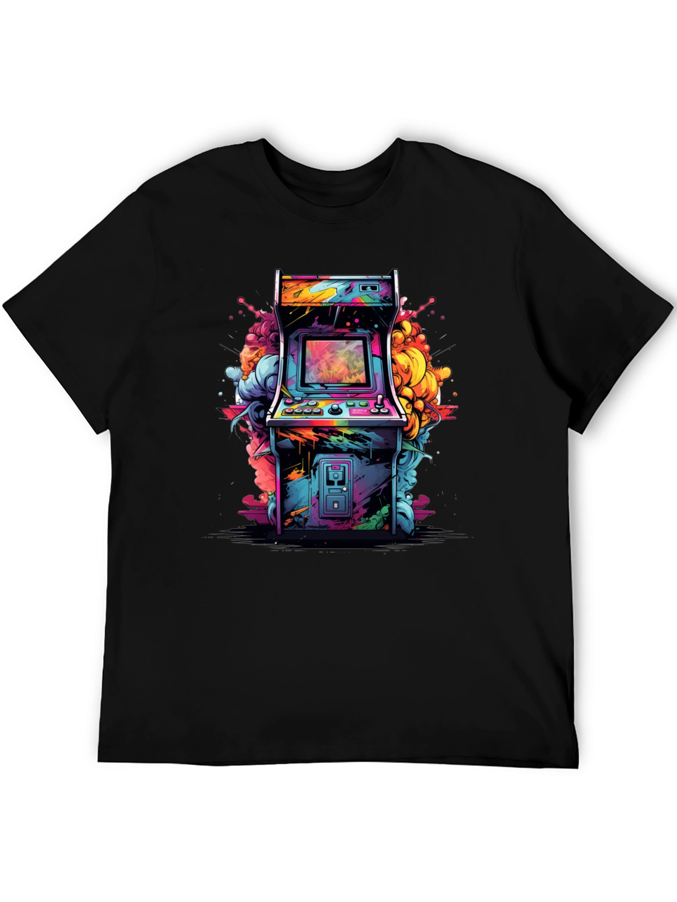 Camiseta Negra Arcade Retro - Estilo Vibrante