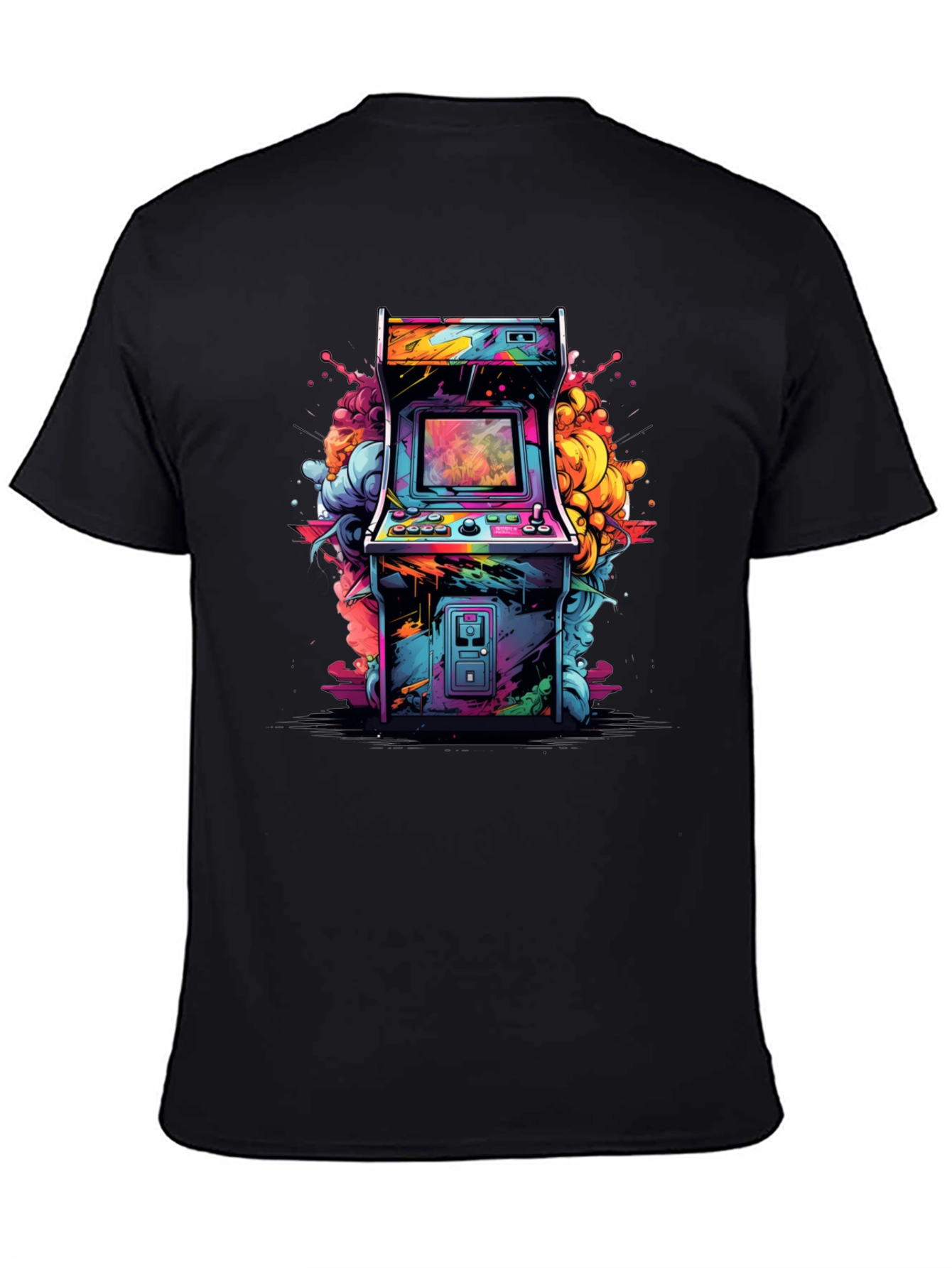 Camiseta Negra Arcade Retro - Estilo Vibrante