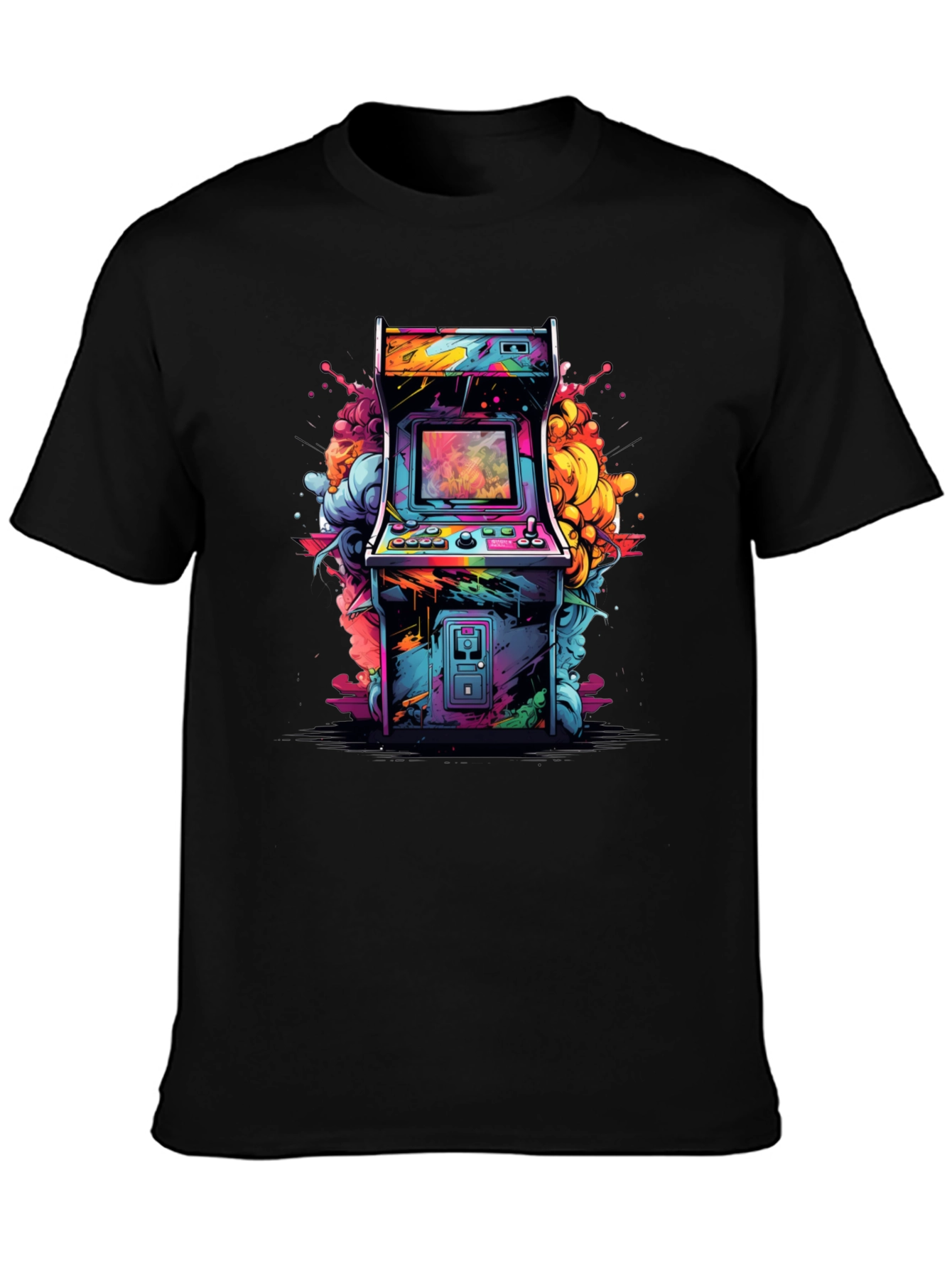 Camiseta Negra Arcade Retro - Estilo Vibrante