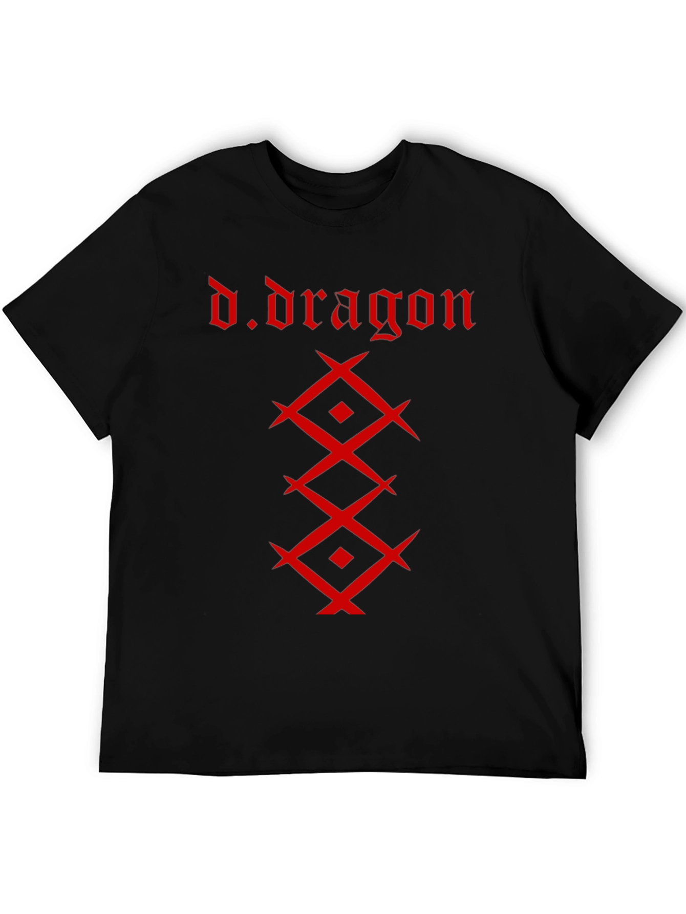 Camiseta Negra Hombre - Diseño Dragón Rojo