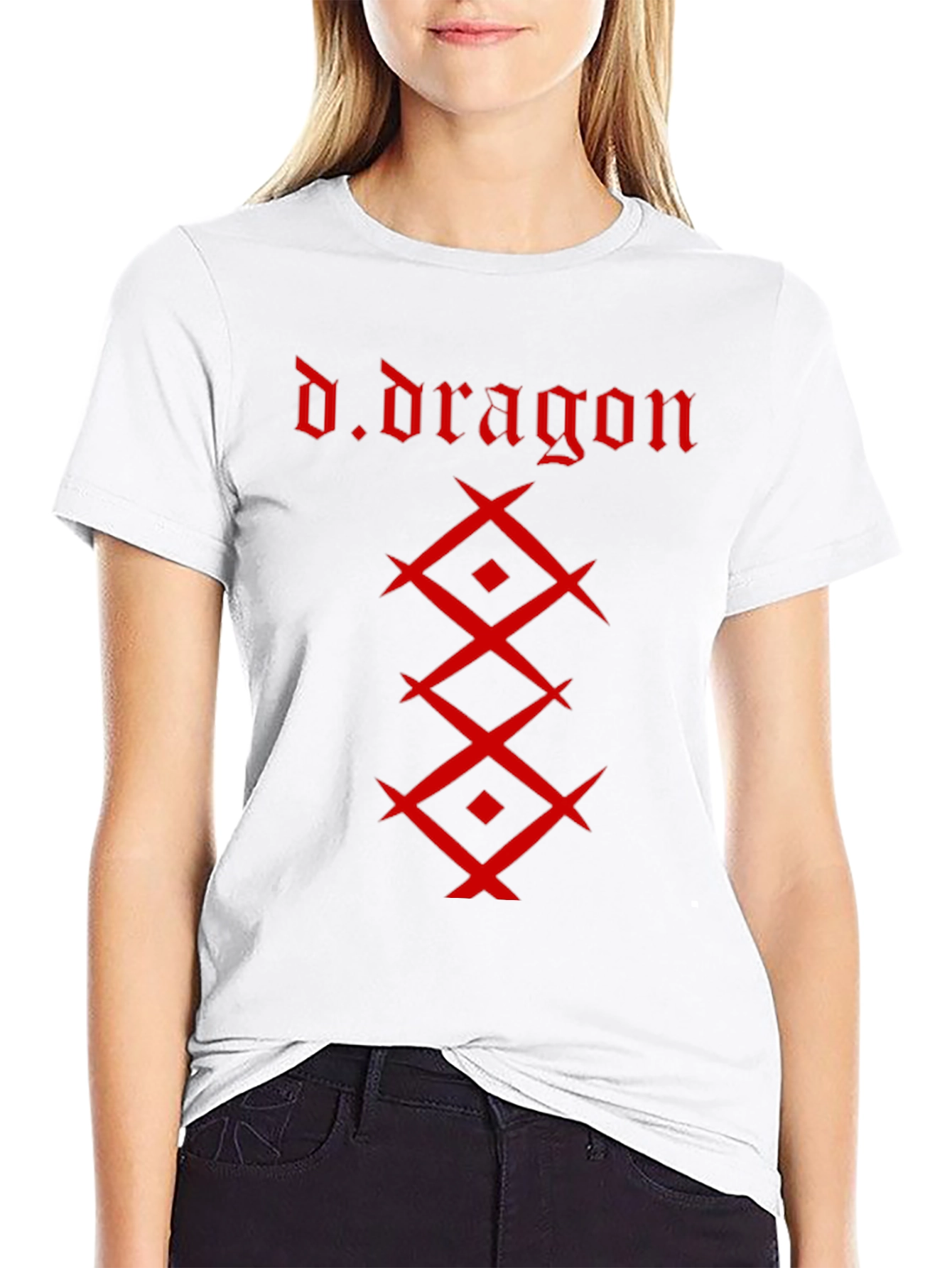 Camiseta Negra Hombre - Diseño Dragón Rojo