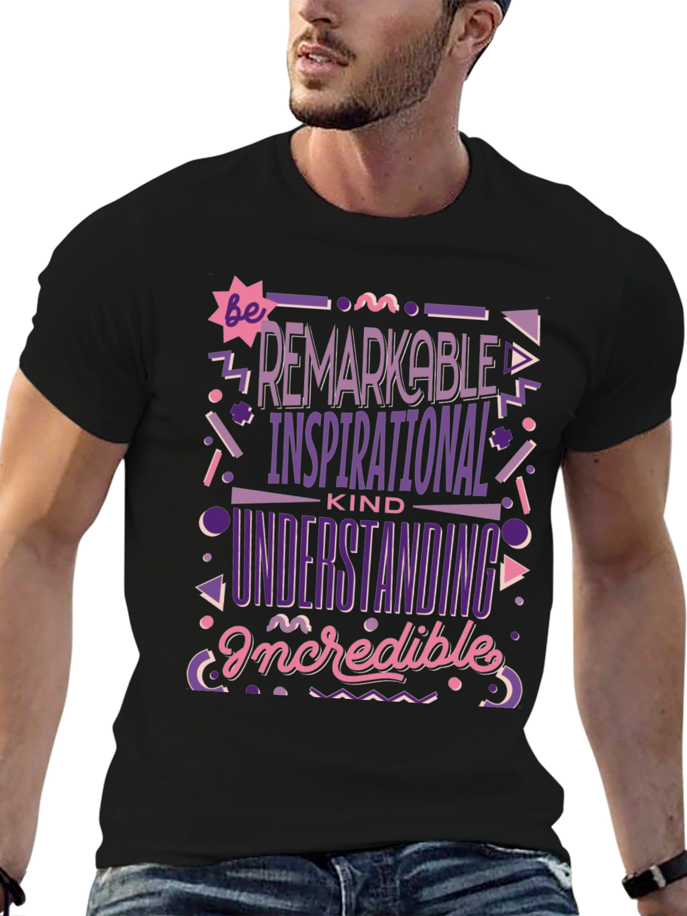 Camiseta Negra: Sé Extraordinario Inspirador y Comprensivo