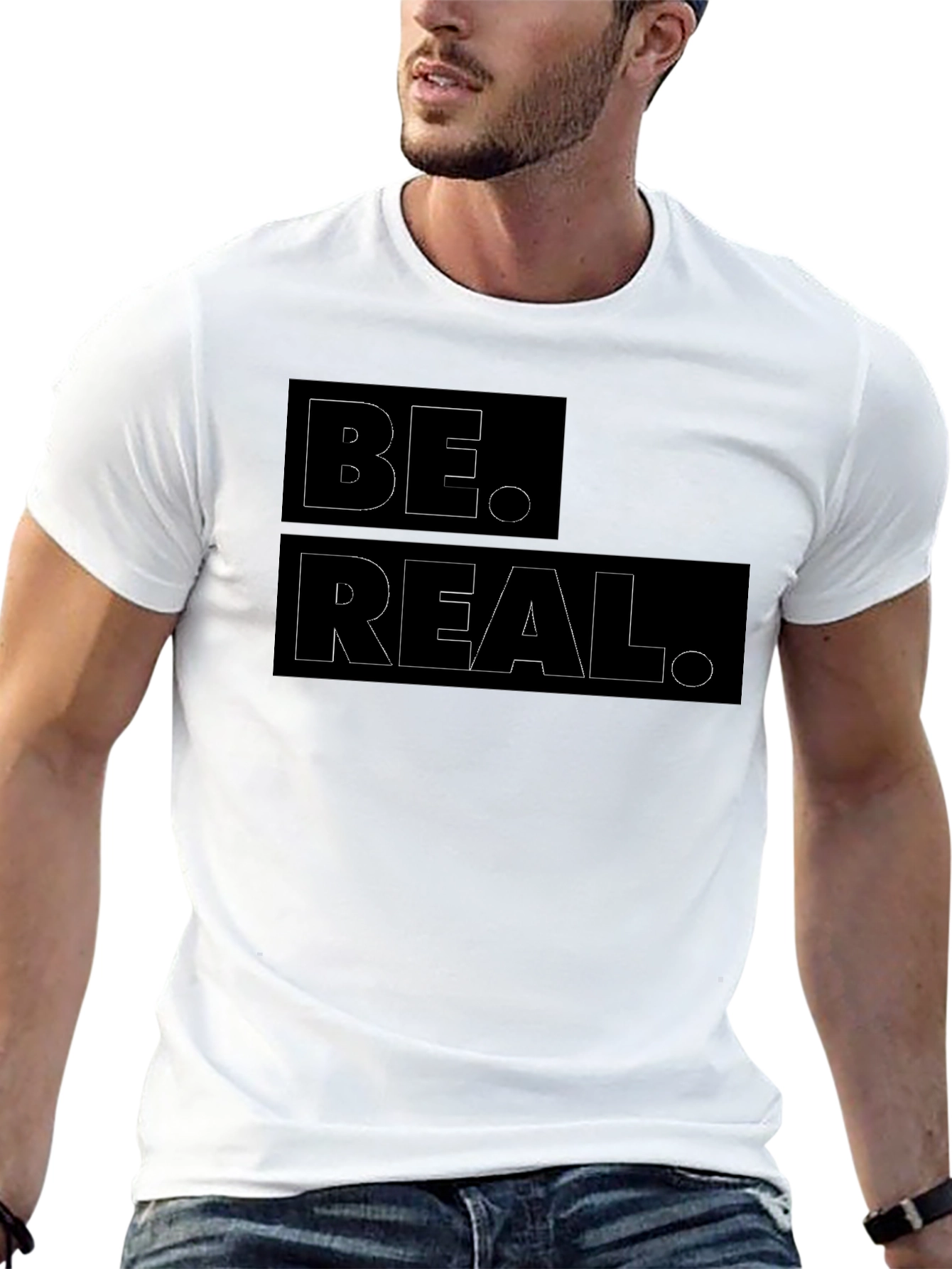 Camiseta Negra con Diseño Be Real