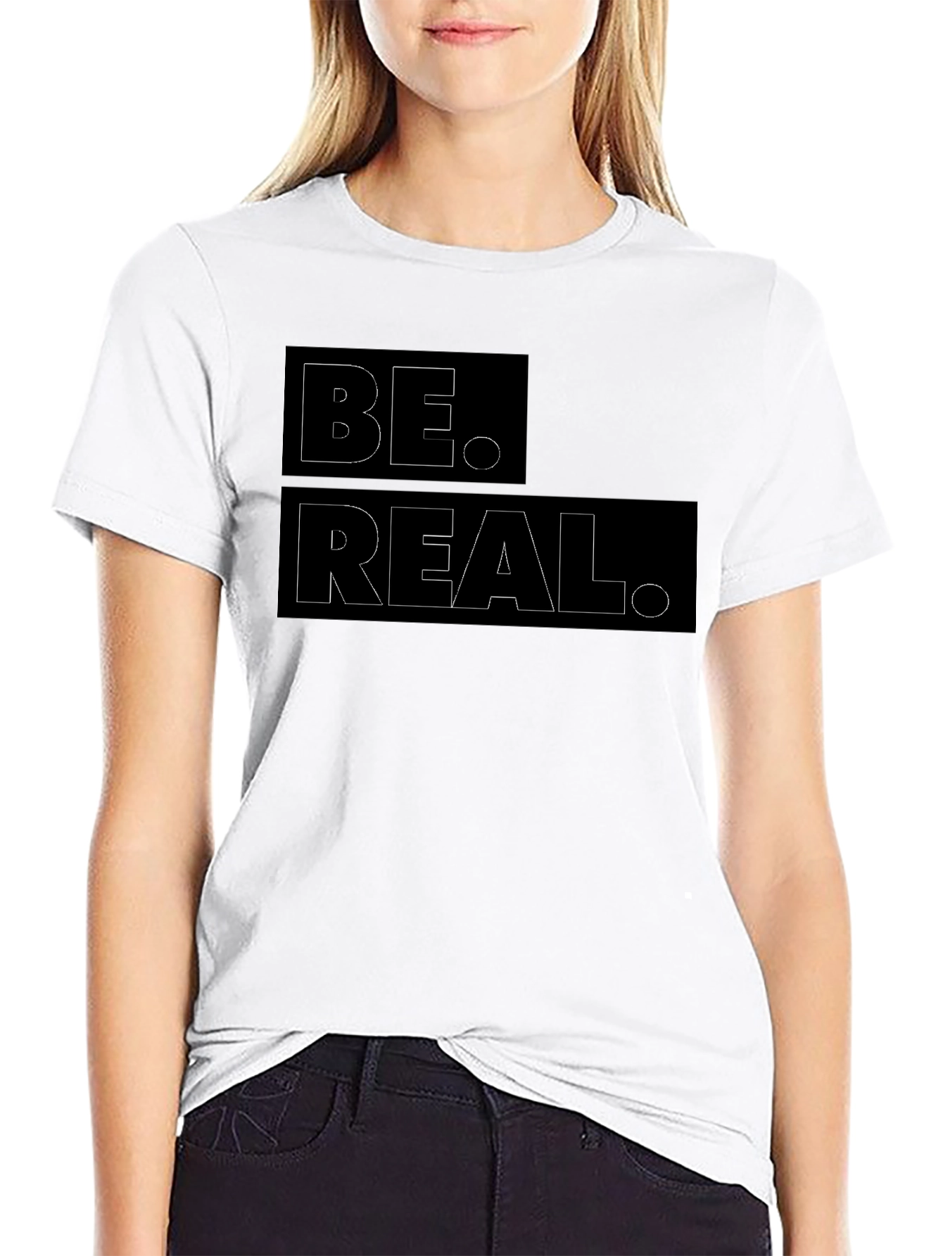 Camiseta Negra con Diseño Be Real