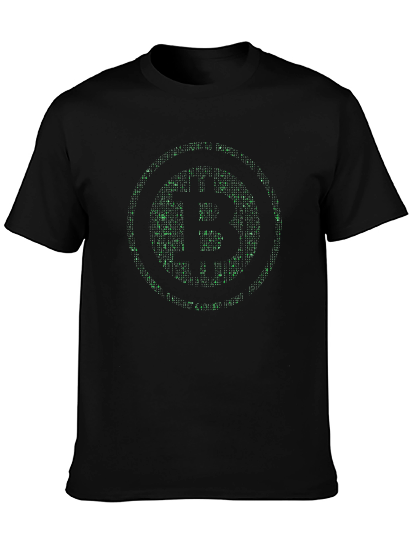 Camiseta Hombre Bitcoin Matrix Verde