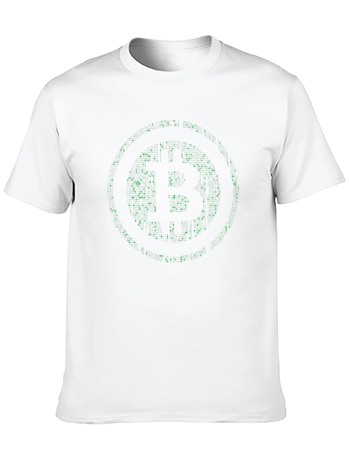 Camiseta Hombre Bitcoin Matrix Verde