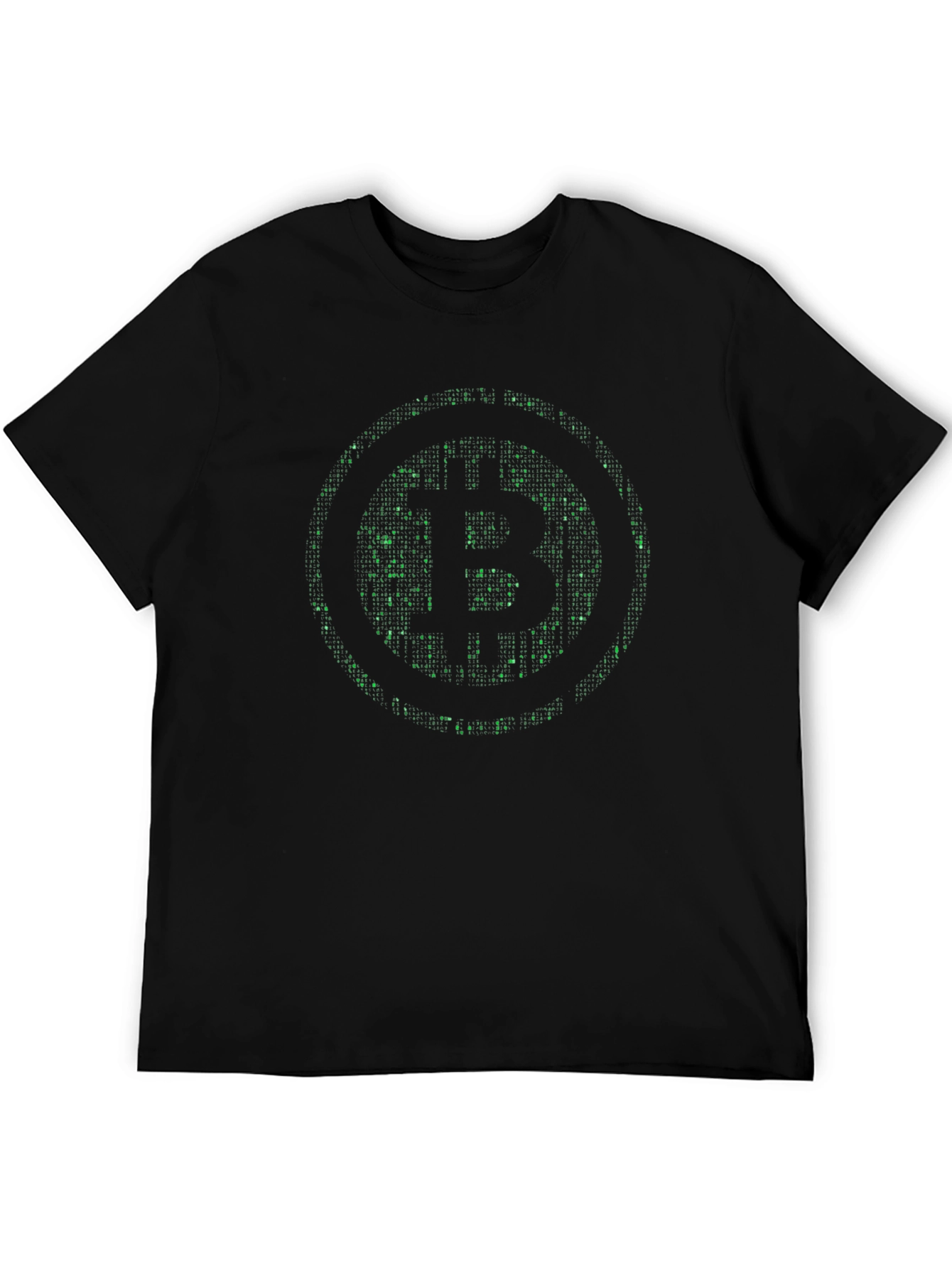 Camiseta Hombre Bitcoin Matrix Verde