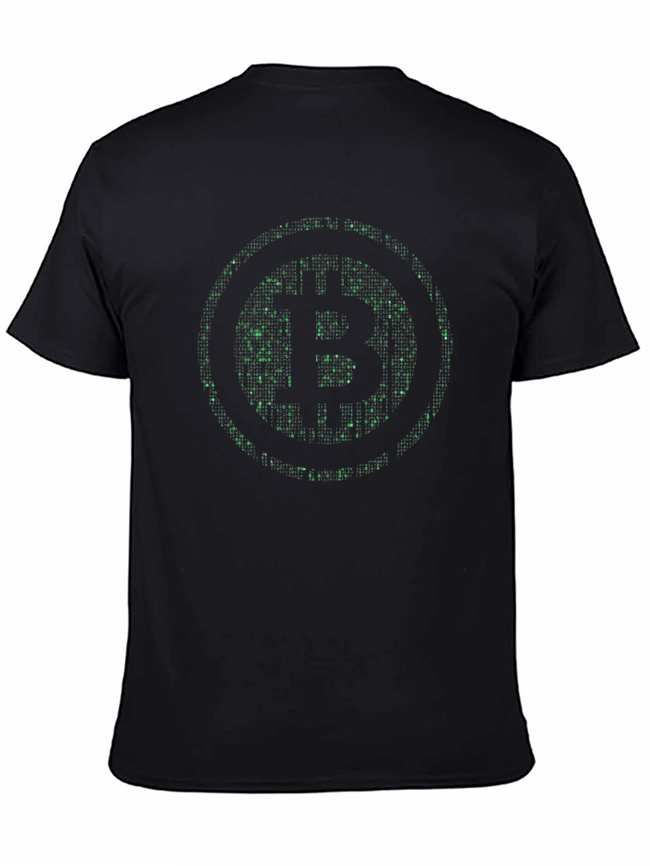 Camiseta Hombre Bitcoin Matrix Verde