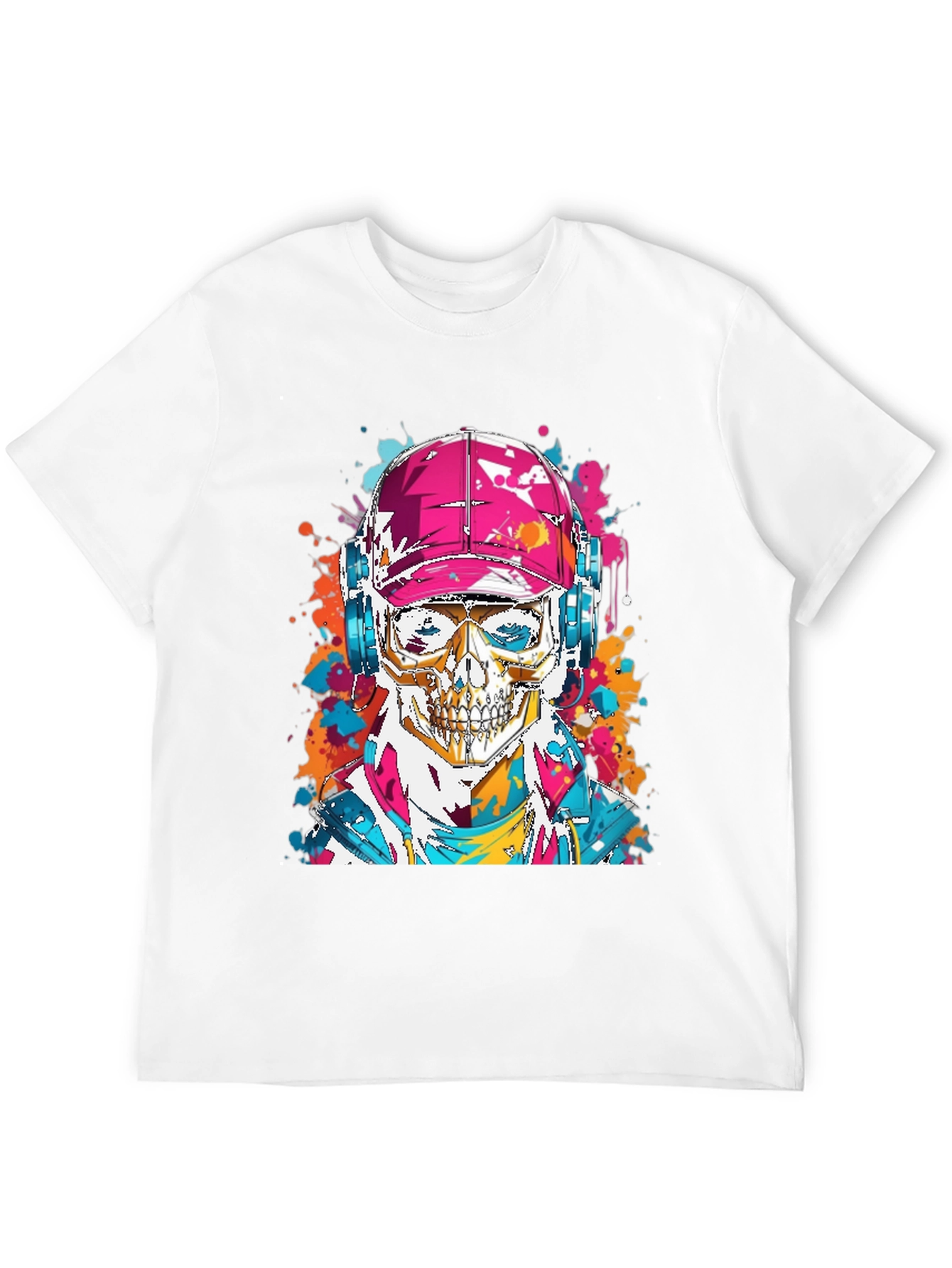 Camiseta Negra con Diseño de Calavera Urbana