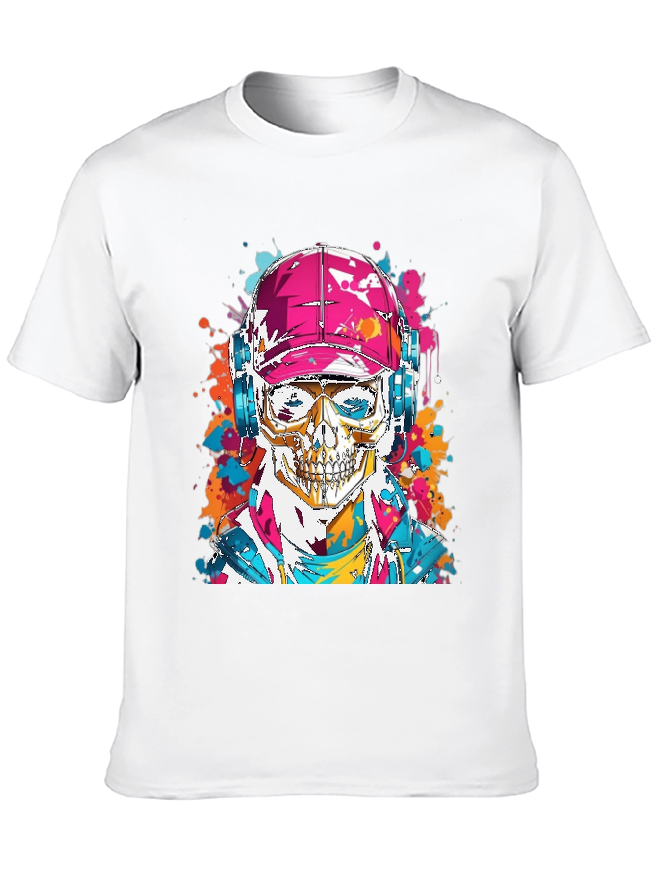 Camiseta Negra con Diseño de Calavera Urbana