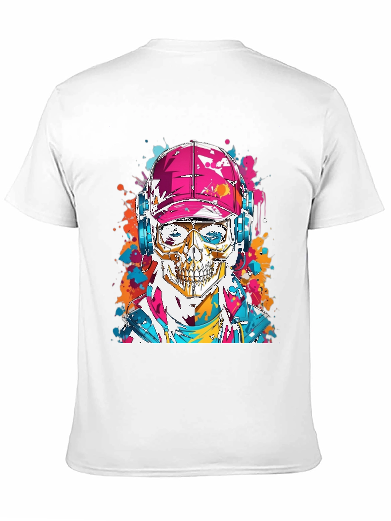 Camiseta Negra con Diseño de Calavera Urbana