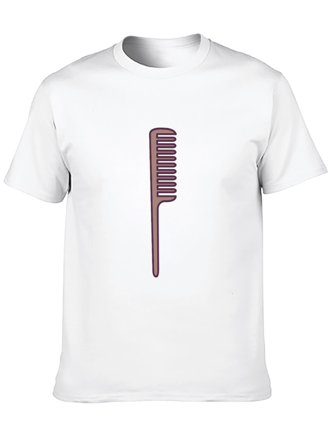 Camiseta Negra con Diseño de Peine Estilizado