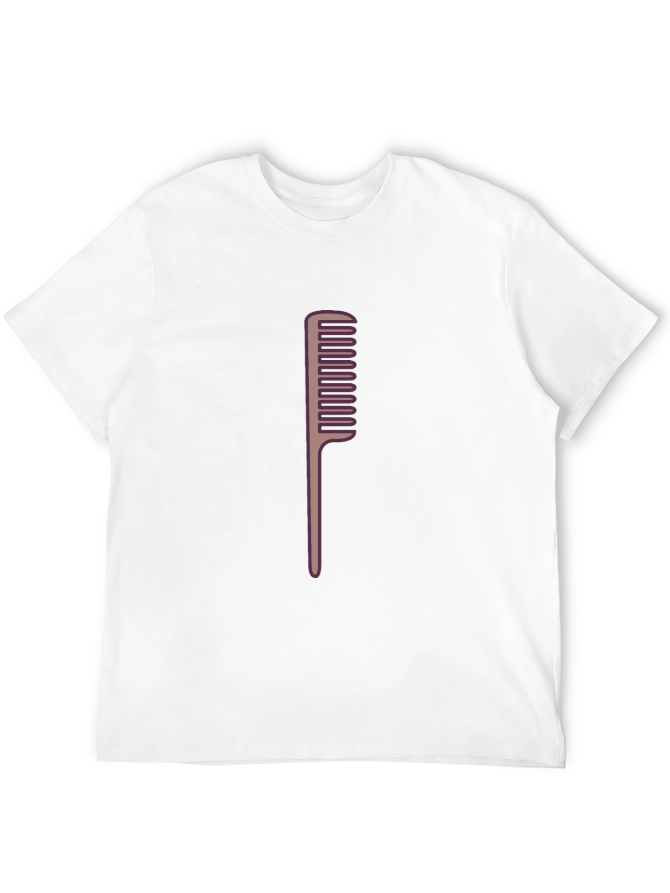 Camiseta Negra con Diseño de Peine Estilizado