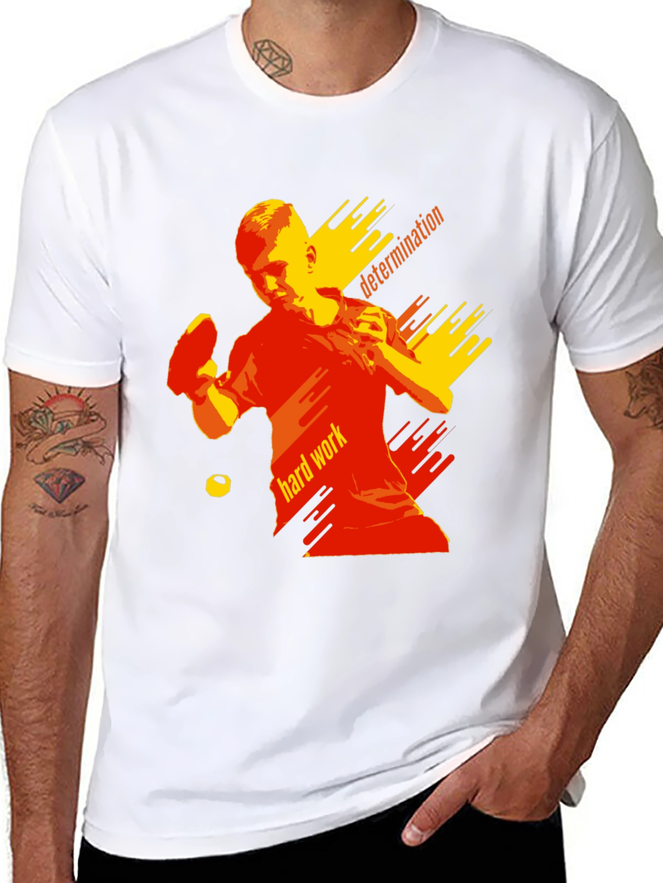 Camiseta Negra Hombre - Tenis de Mesa