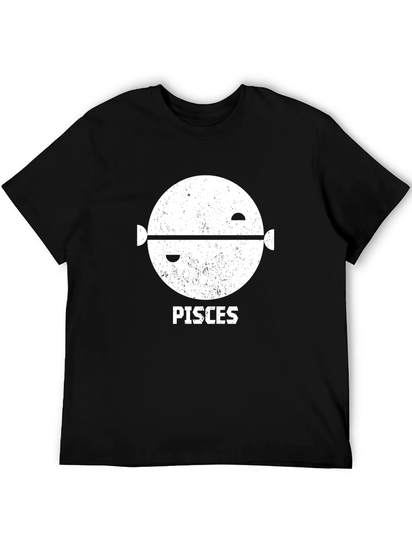 Camiseta Negra con Diseño Piscis para Hombre