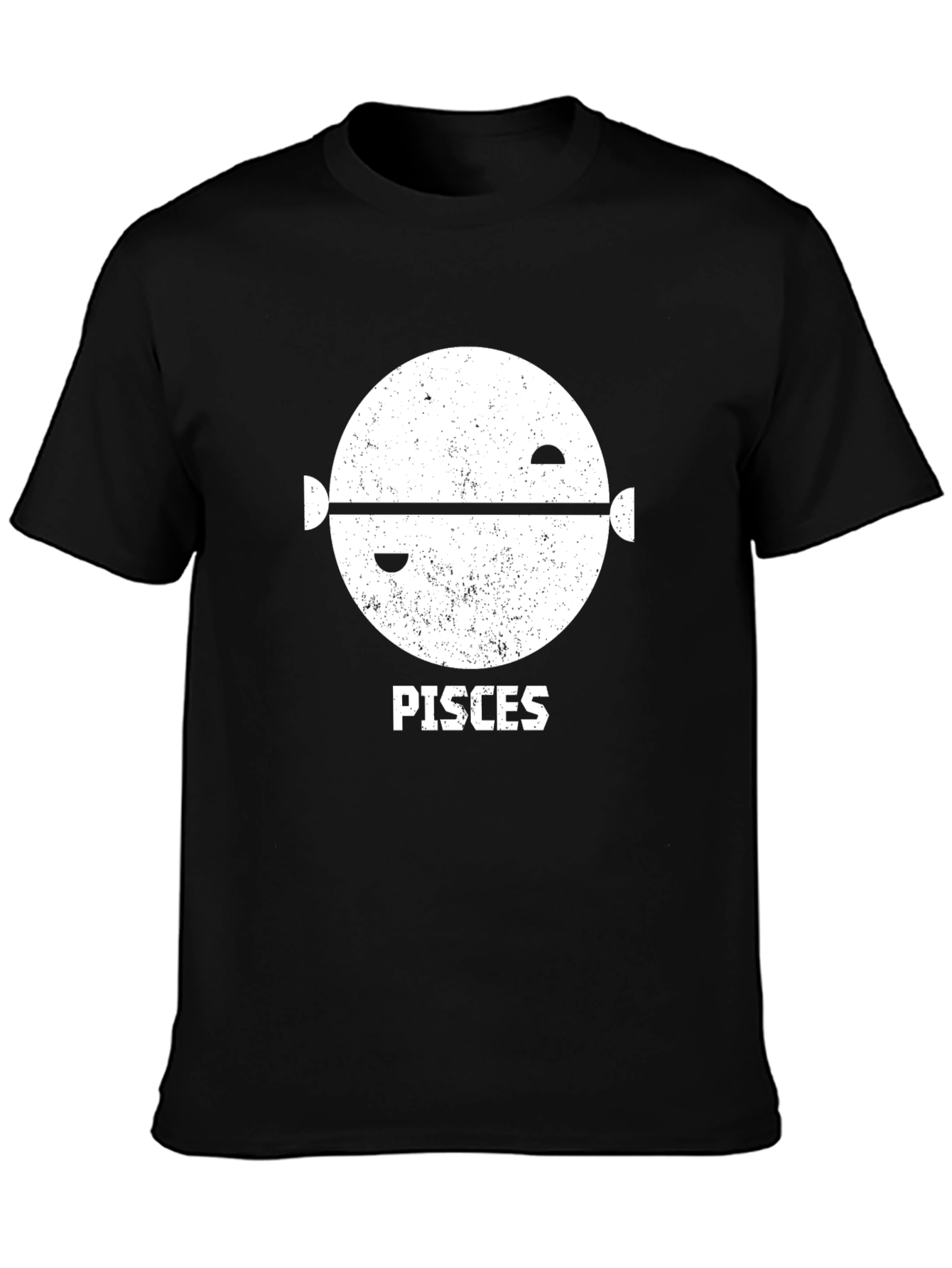 Camiseta Negra con Diseño Piscis para Hombre
