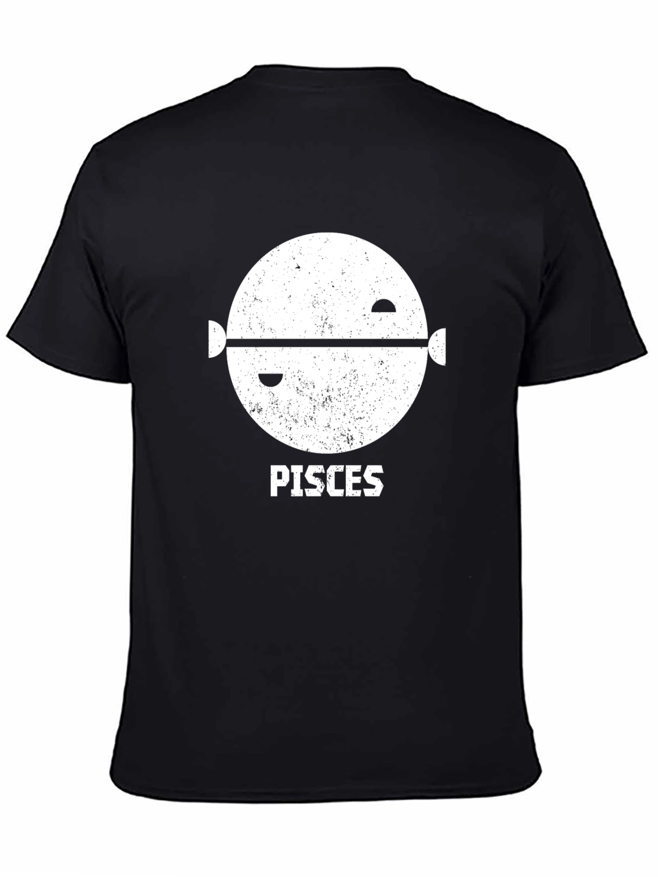 Camiseta Negra con Diseño Piscis para Hombre