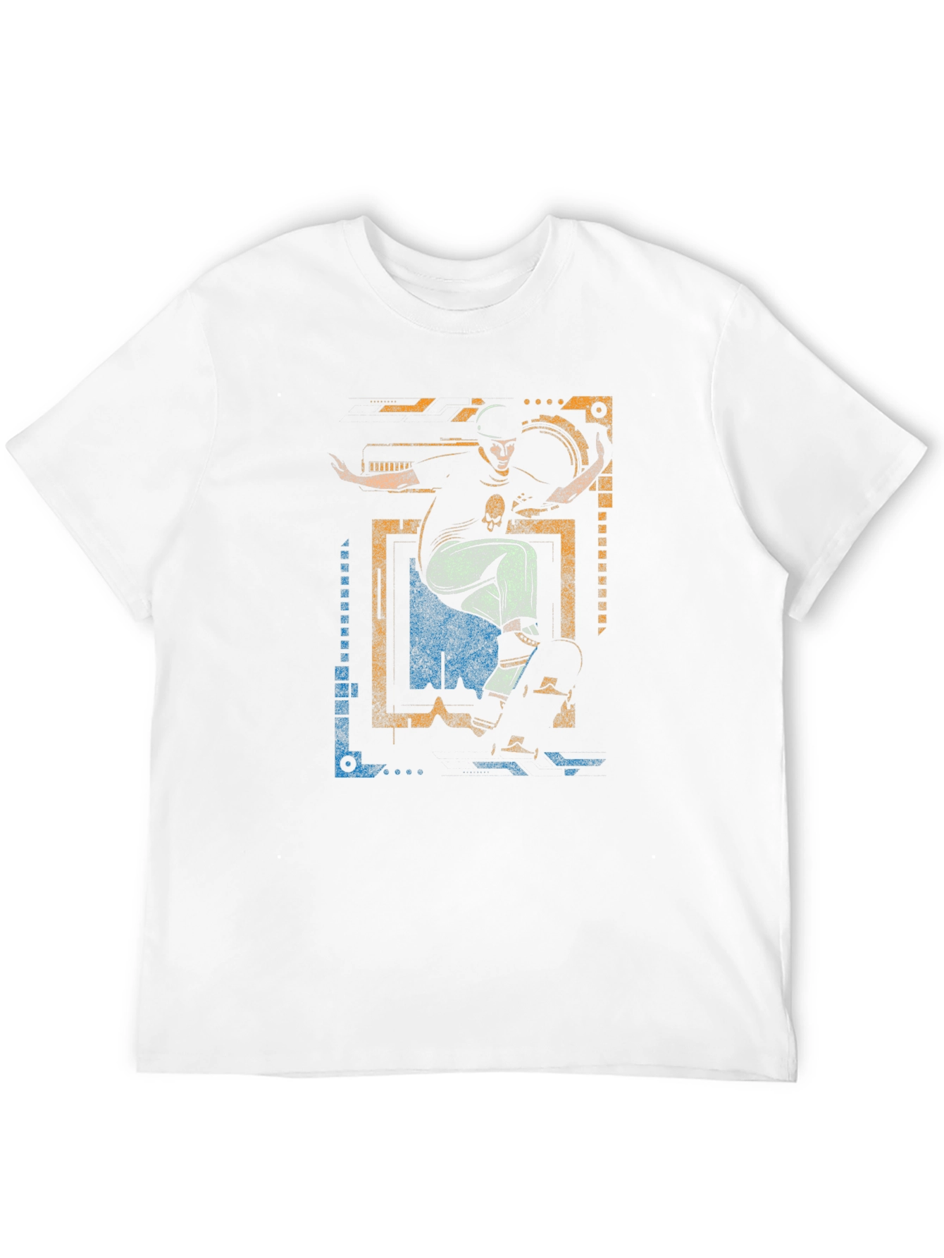 Camiseta Negra con Diseño de Skater Urbano