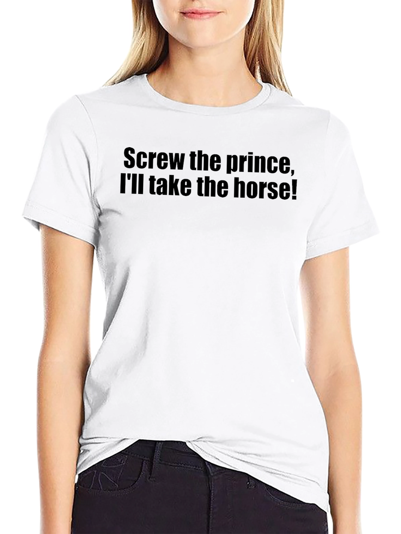 Camiseta Negra: ¡Prefiero el Caballo!