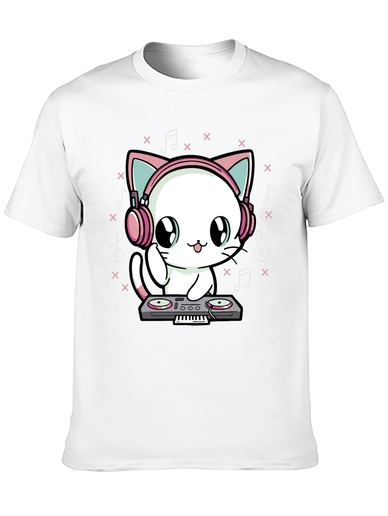 Camiseta Negra DJ Gato Anime