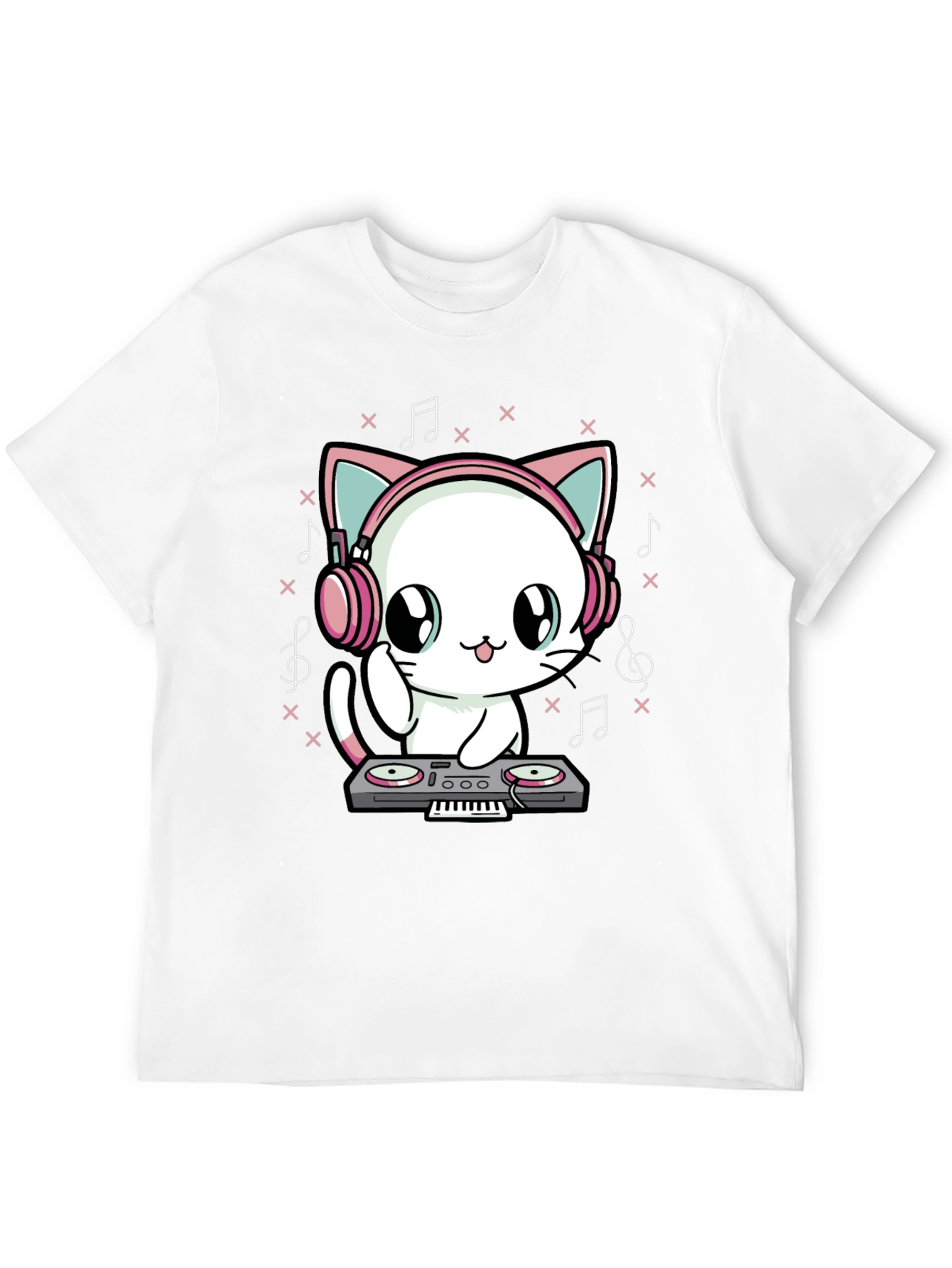 Camiseta Negra DJ Gato Anime
