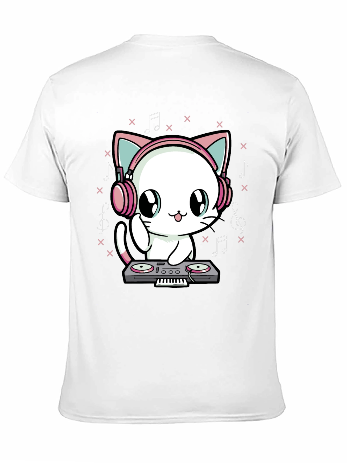 Camiseta Negra DJ Gato Anime