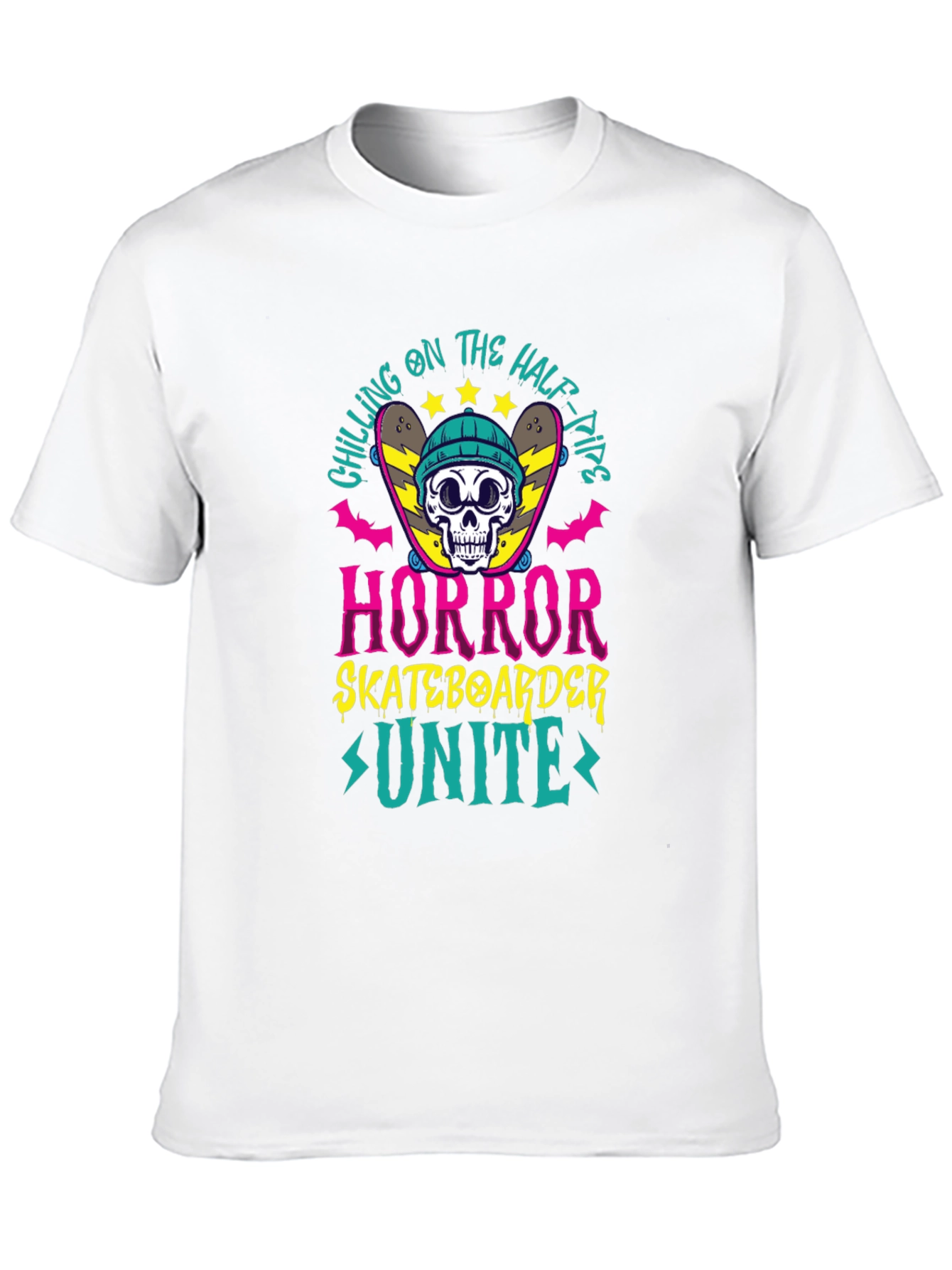 Camiseta Negra Horror Skateboarder Unite