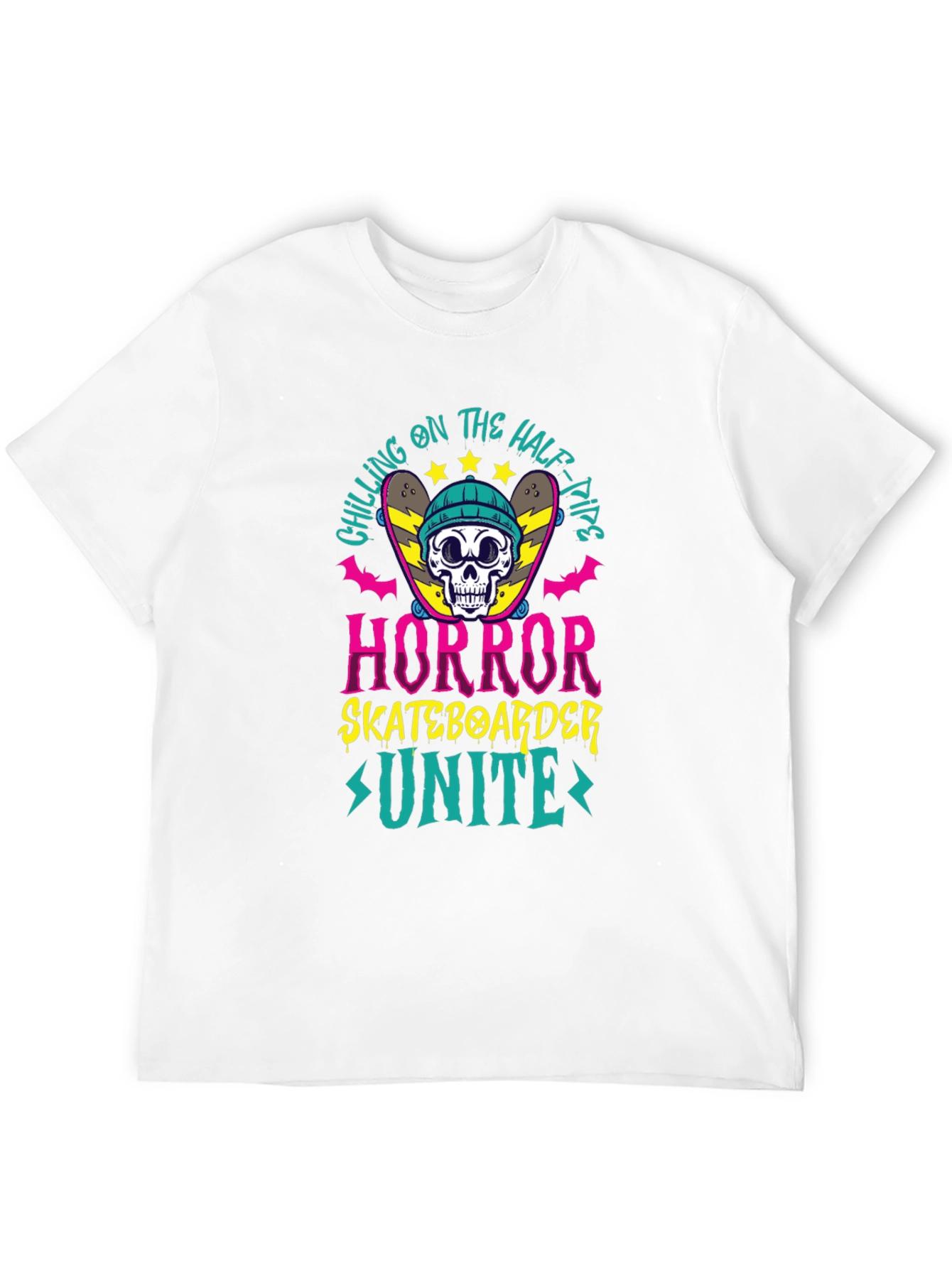 Camiseta Negra Horror Skateboarder Unite