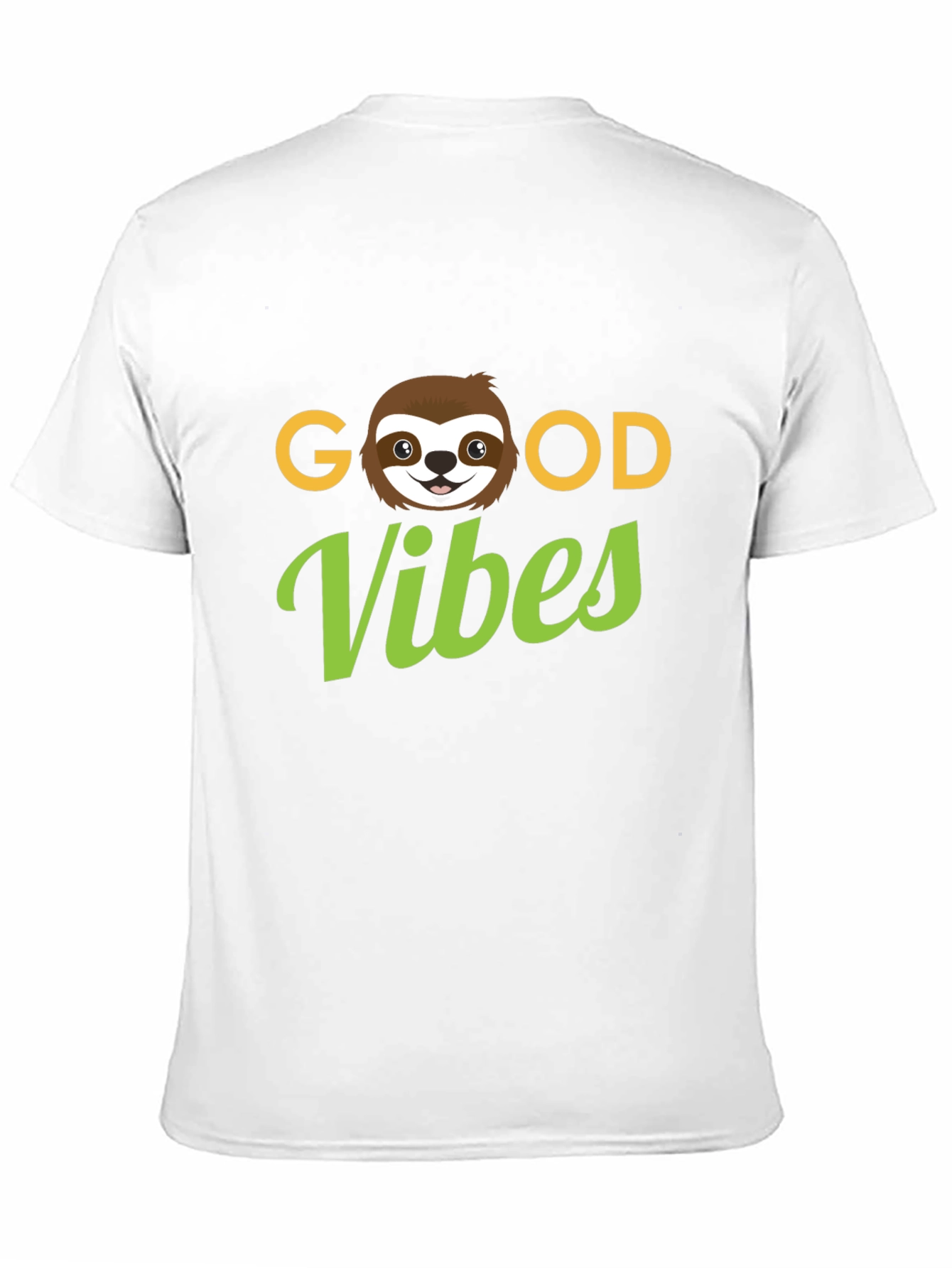 Camiseta Negra Good Vibes con Diseño de Perezoso