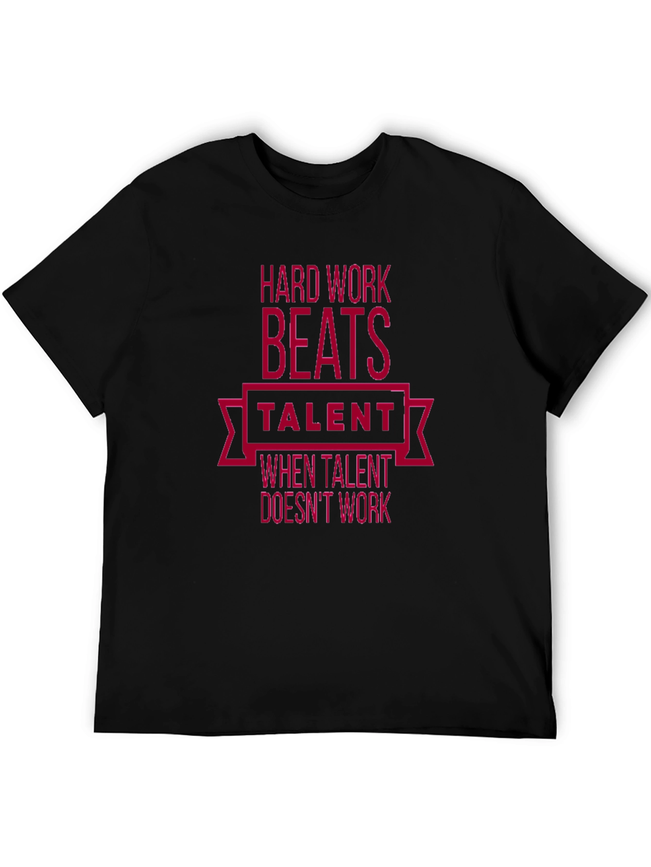 Camiseta Negra Motivacional: Trabajo Duro Vence al Talento