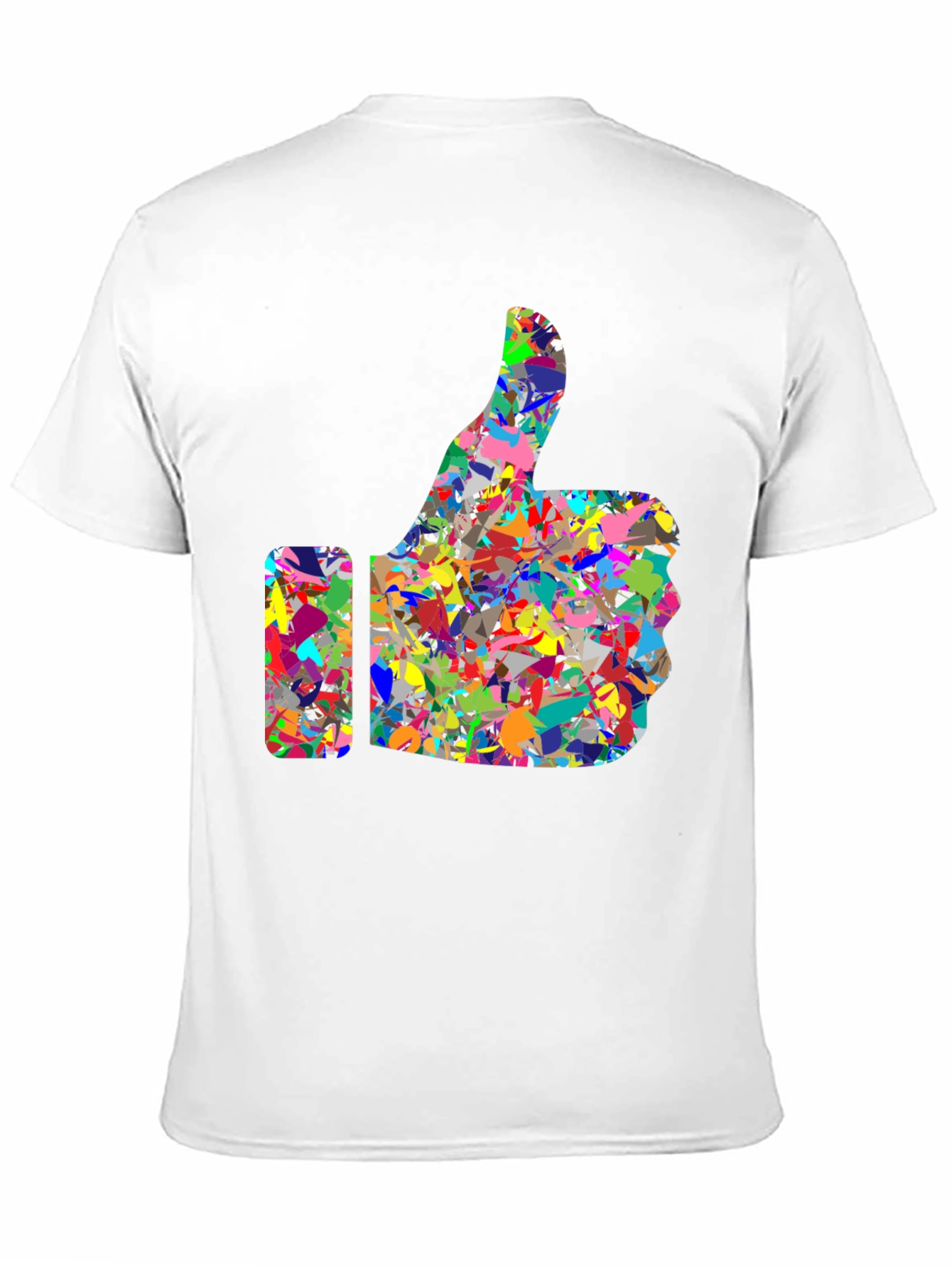 Camiseta Negra con Diseño de Pulgar Arriba Abstracto