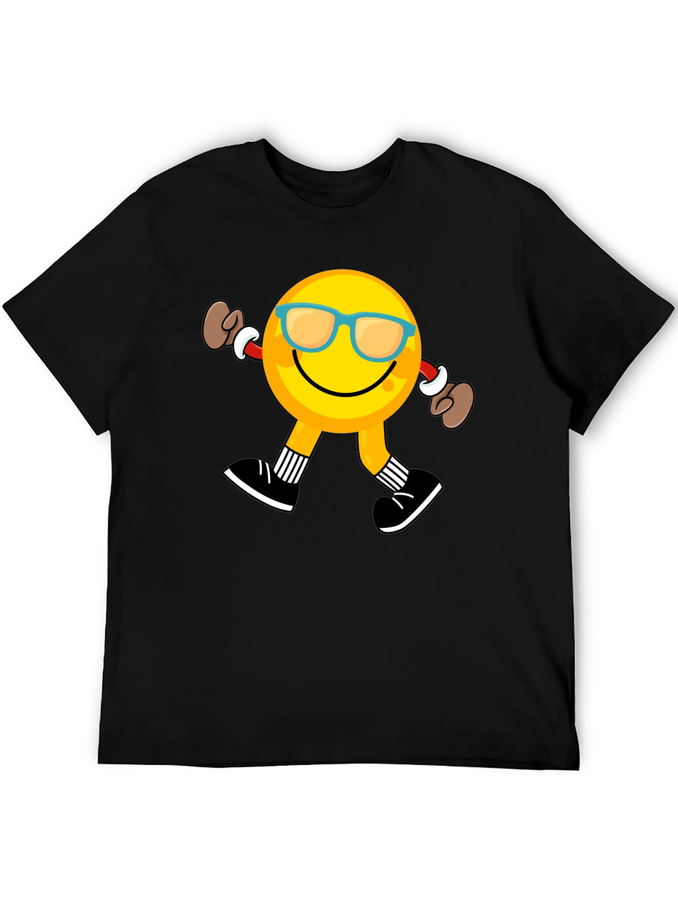 Camiseta Negra con Emoji Caminando