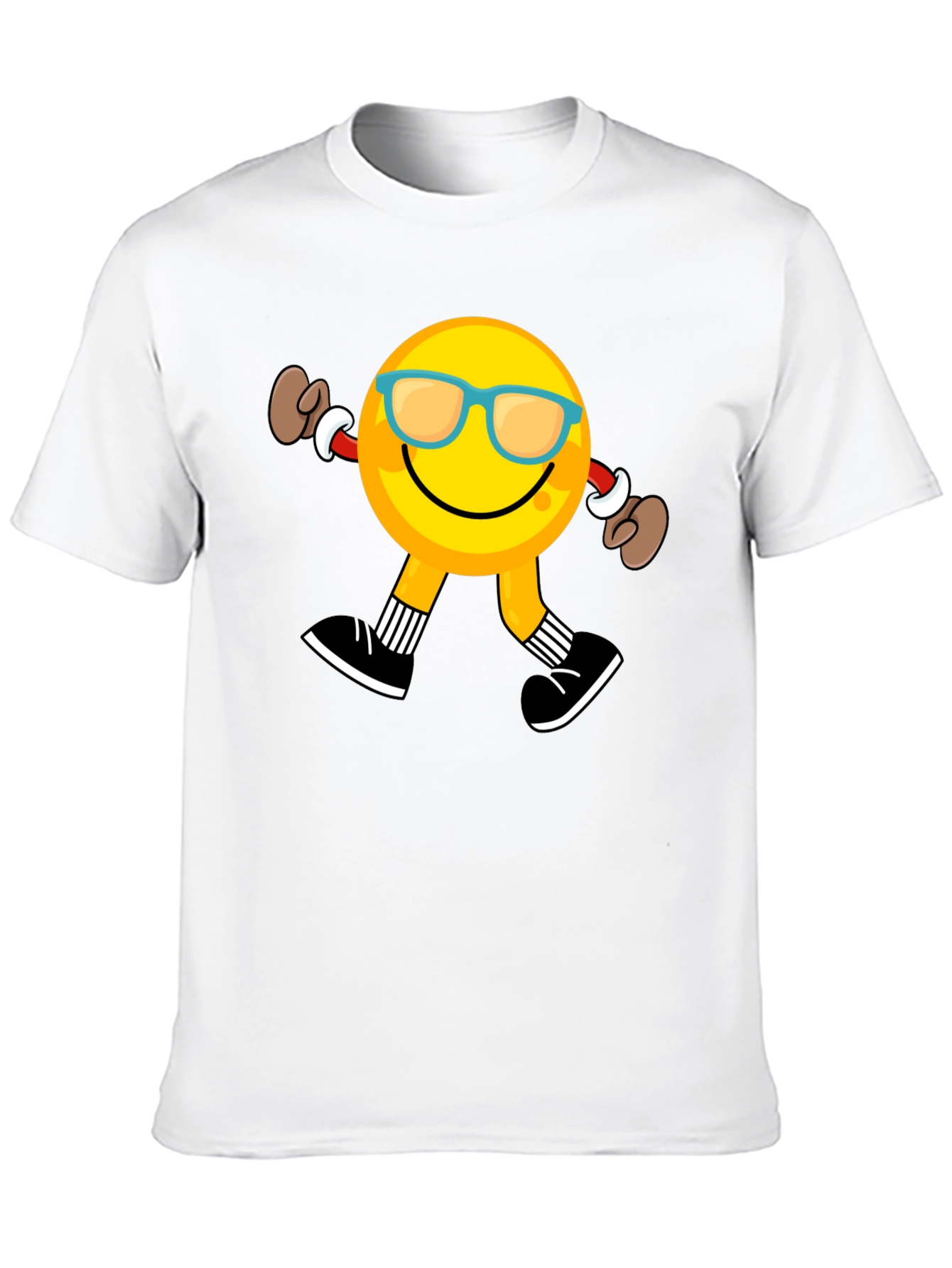 Camiseta Negra con Emoji Caminando
