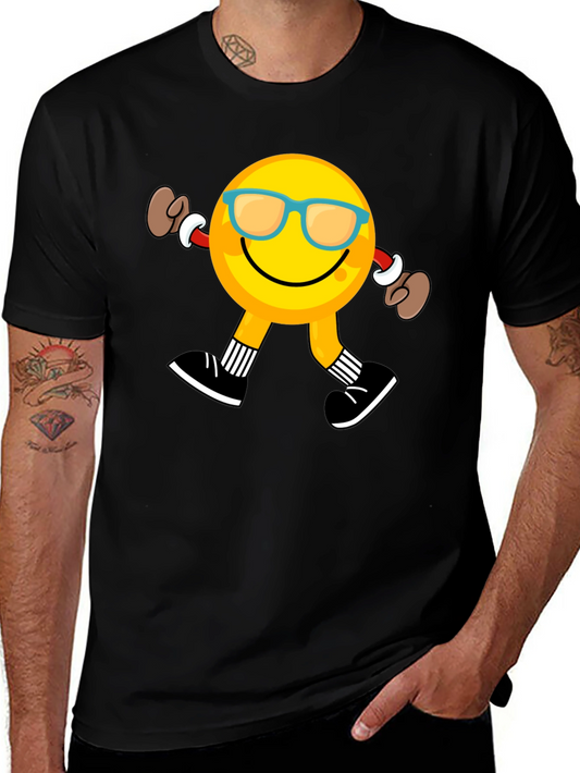 Camiseta Negra con Emoji Caminando
