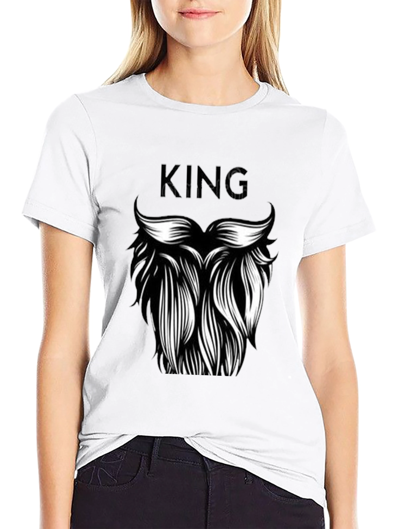 Camiseta Negra Hombre Diseño Rey Barba