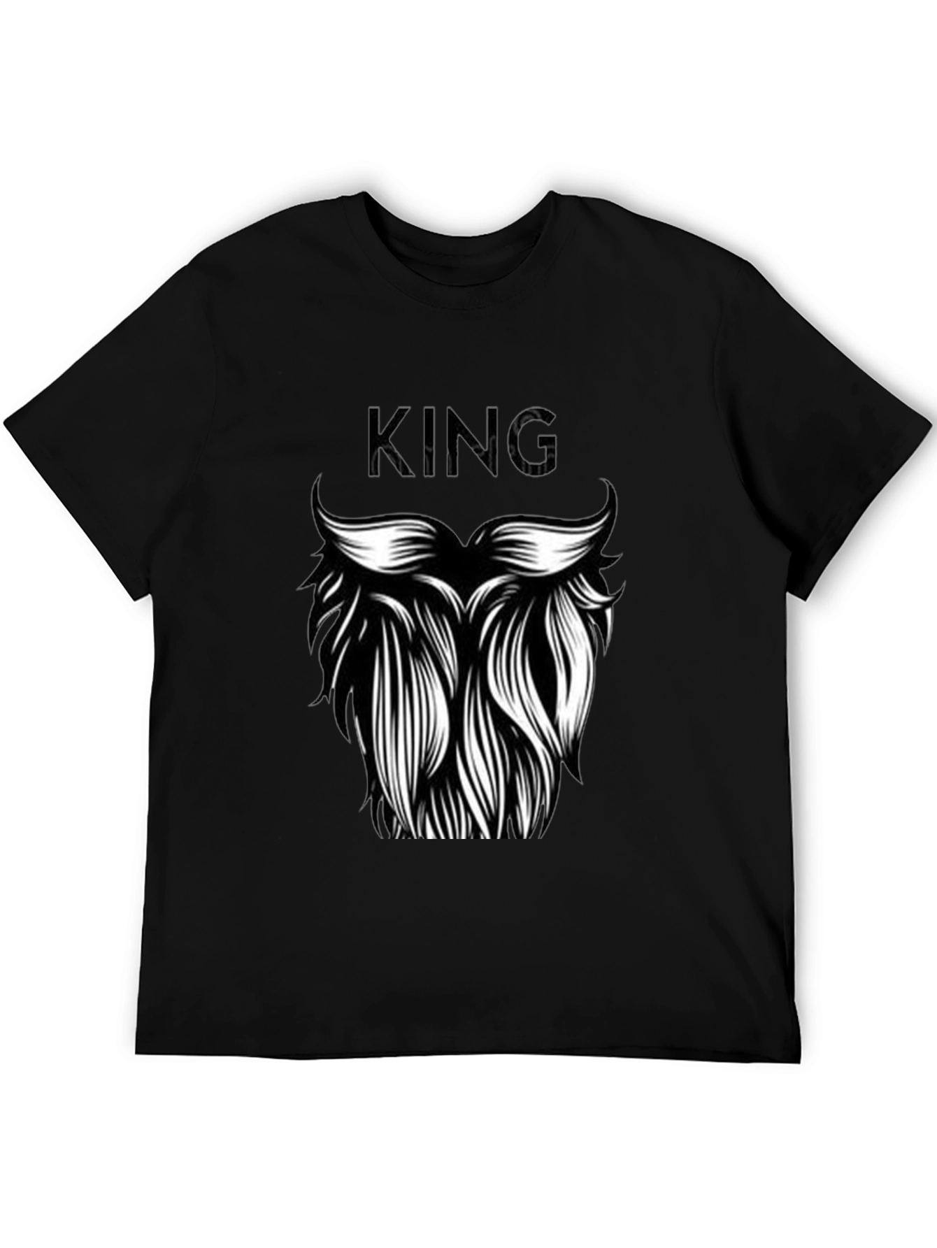 Camiseta Negra Hombre Diseño Rey Barba