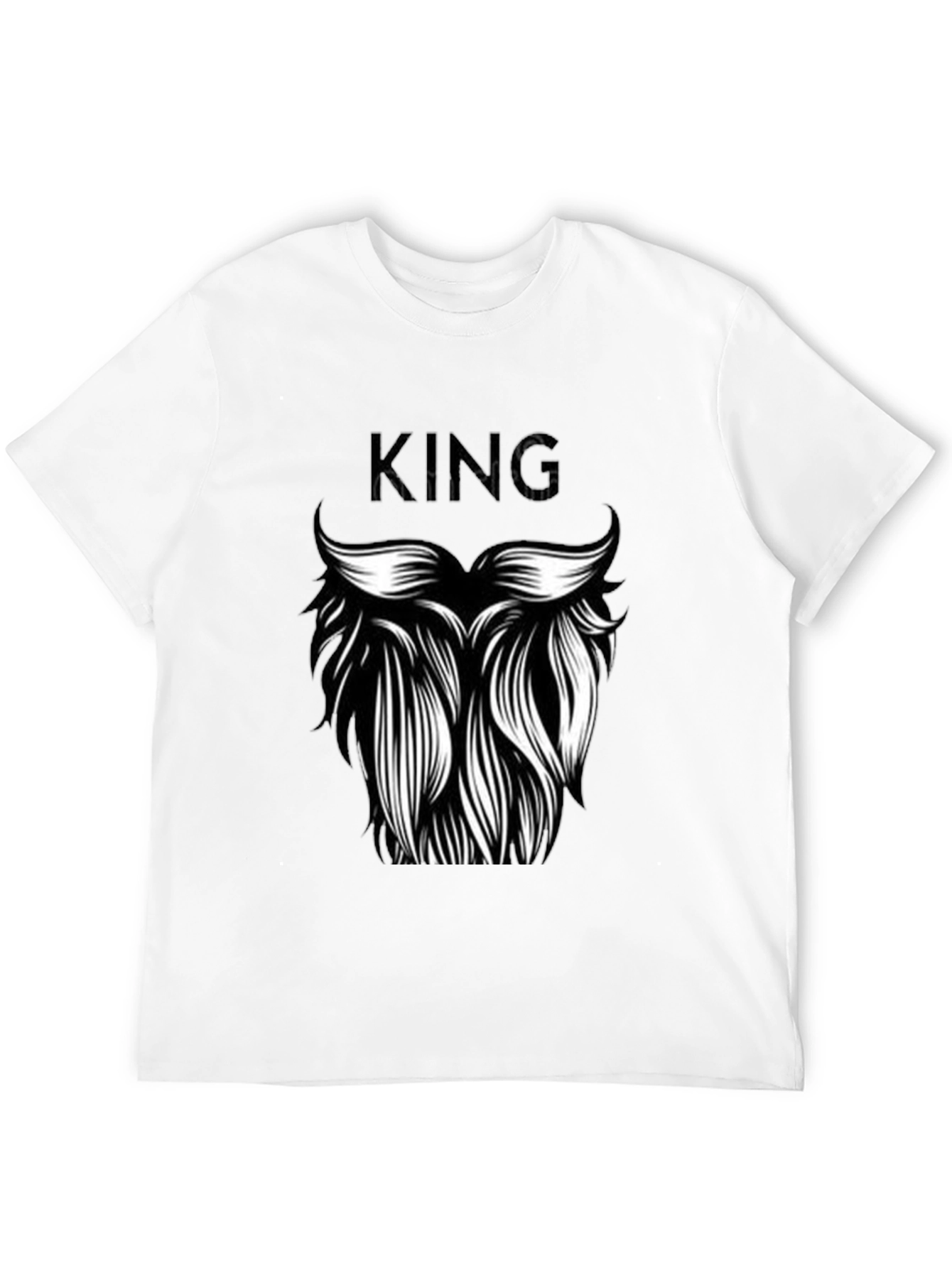 Camiseta Negra Hombre Diseño Rey Barba