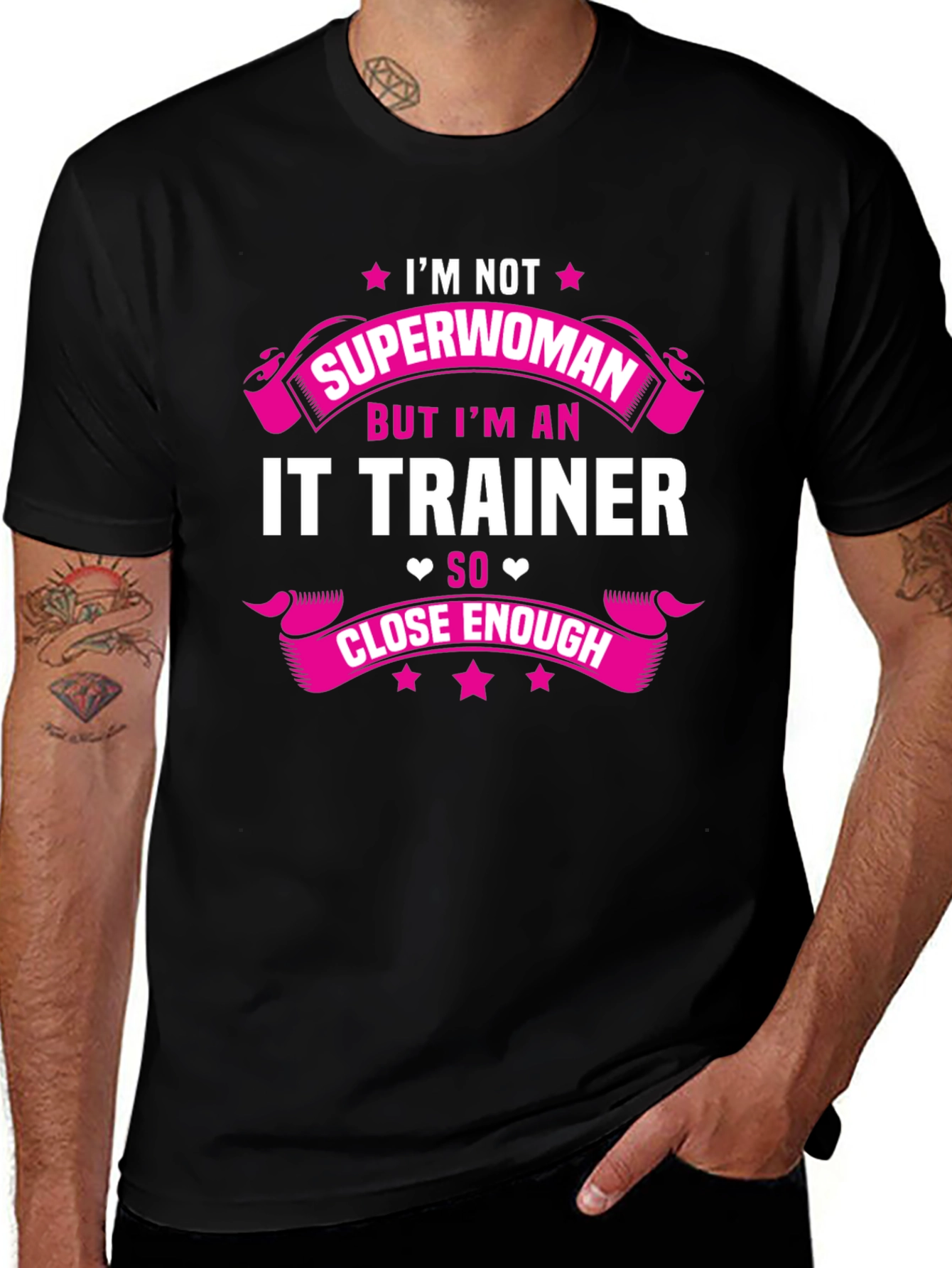 Camiseta Negra: Soy Entrenadora IT No Superwoman